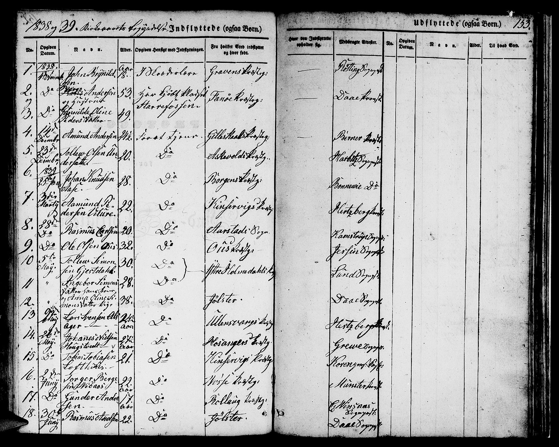 Domkirken sokneprestembete, SAB/A-74801/H/Hab/L0029: Parish register (copy) no. D 1, 1839-1857, p. 153