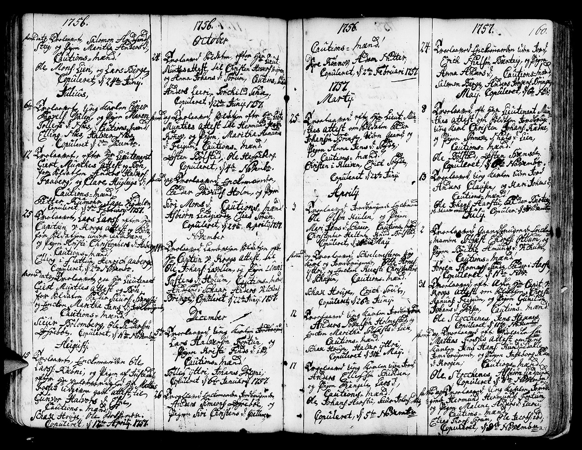 Luster sokneprestembete, SAB/A-81101/H/Haa/Haaa/L0001: Parish register (official) no. A 1, 1731-1803, p. 160
