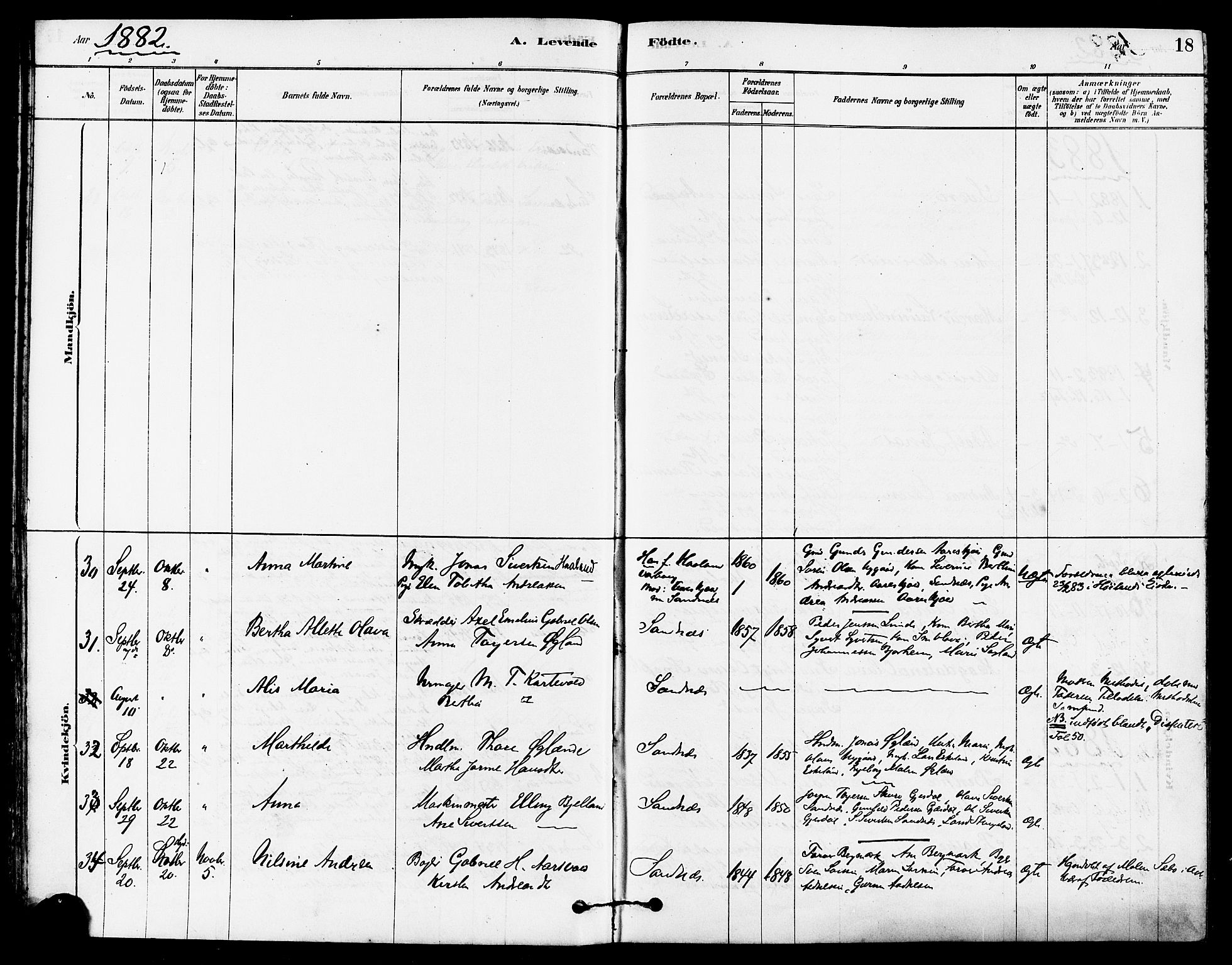 Høyland sokneprestkontor, SAST/A-101799/001/30BA/L0012: Parish register (official) no. A 11, 1878-1889, p. 18