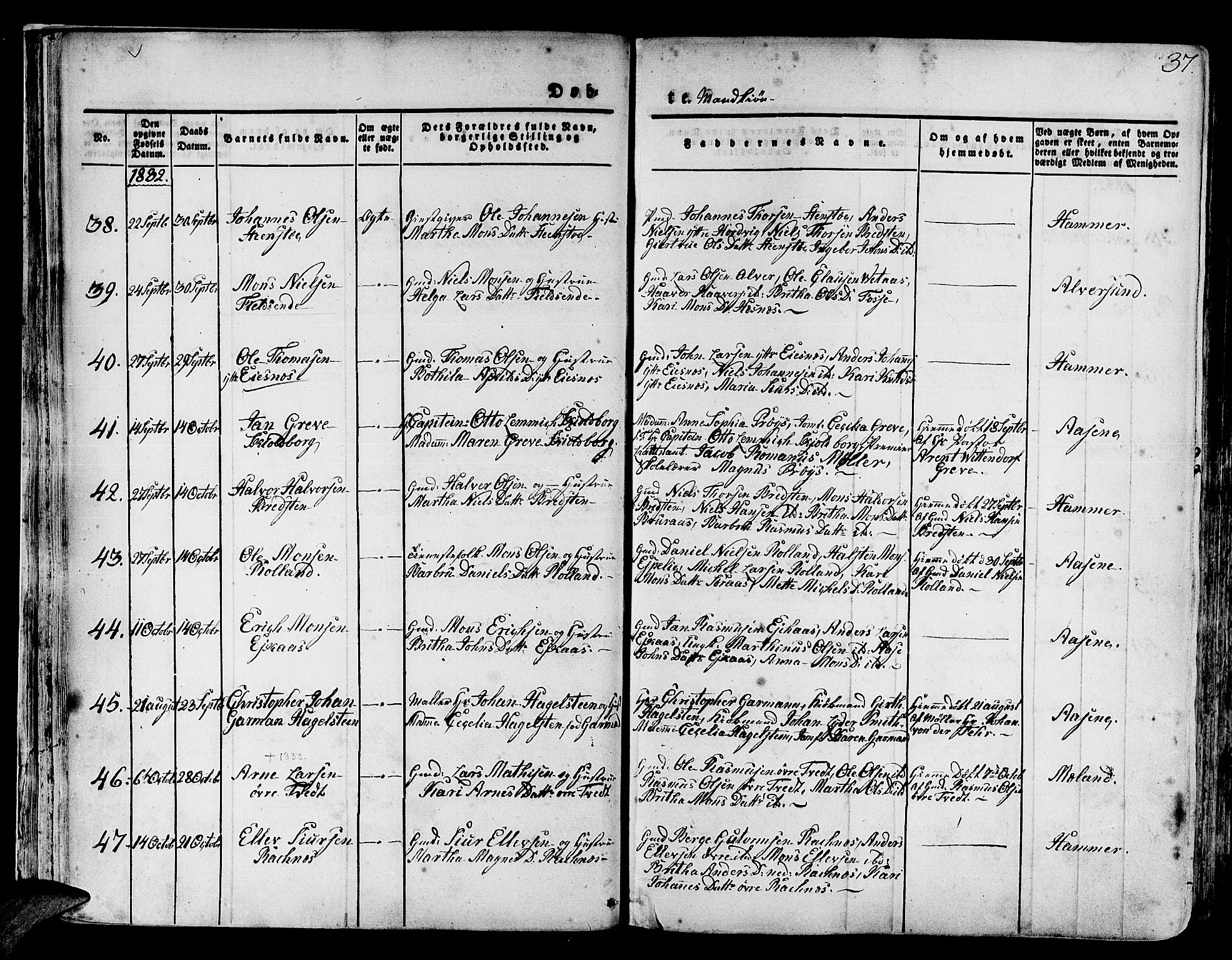 Hamre sokneprestembete, AV/SAB-A-75501/H/Ha/Haa/Haaa/L0011: Parish register (official) no. A 11, 1826-1834, p. 37