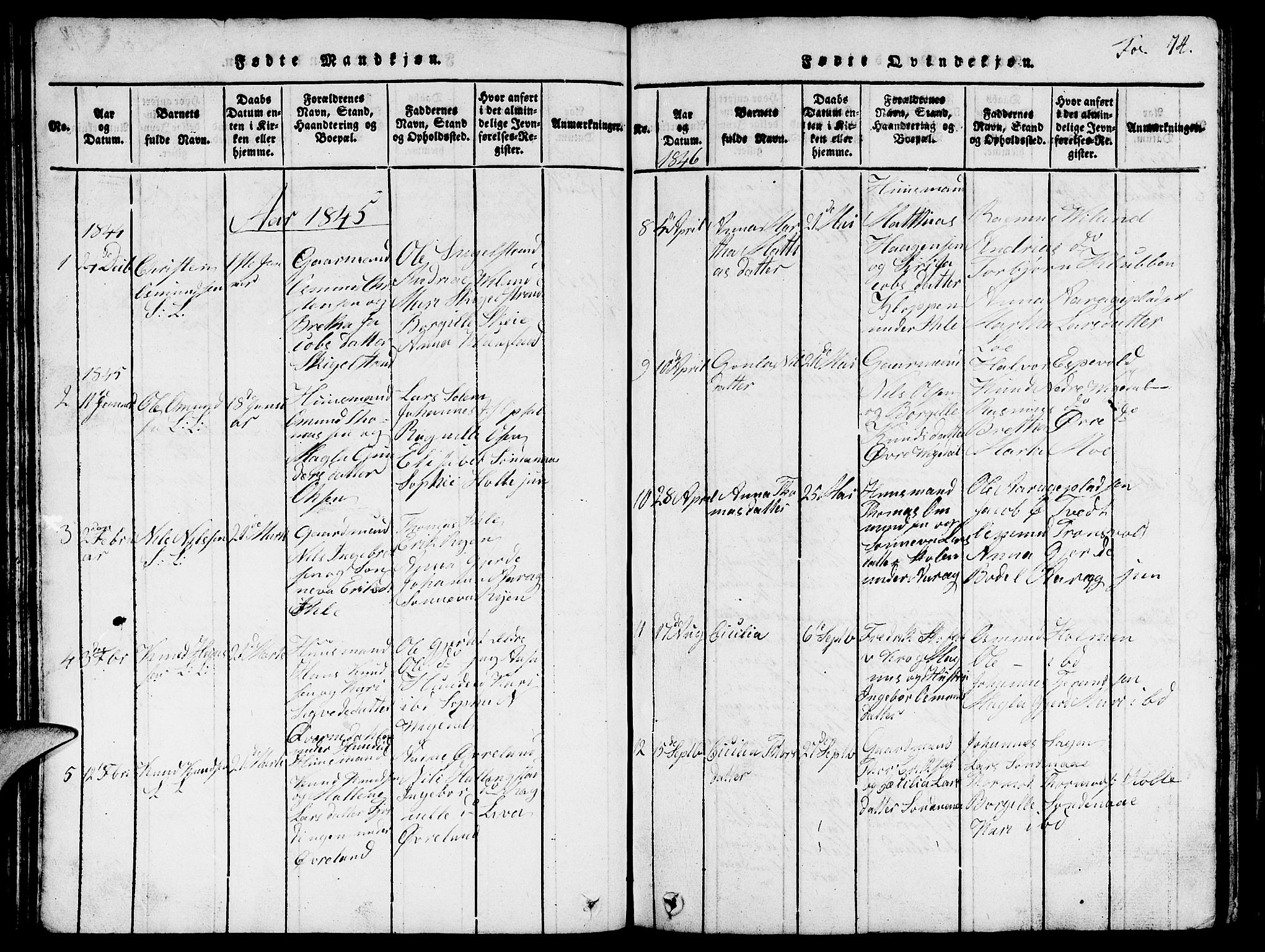 Vikedal sokneprestkontor, AV/SAST-A-101840/01/V: Parish register (copy) no. B 1, 1816-1853, p. 74