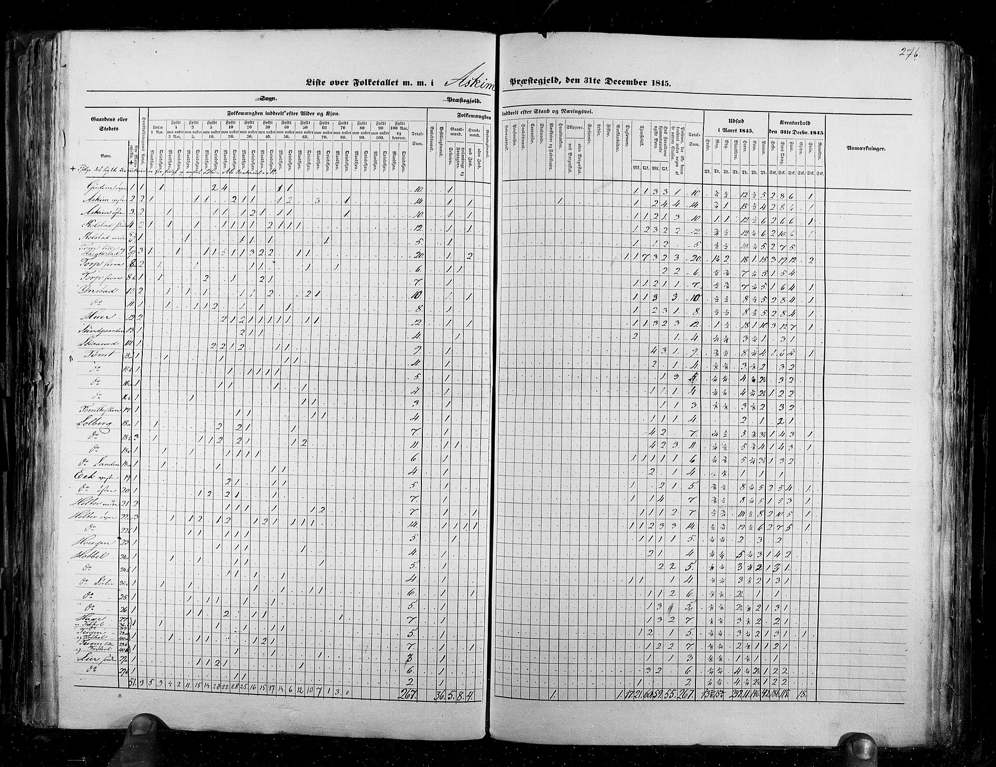 RA, Census 1845, vol. 2: Smålenenes amt og Akershus amt, 1845, p. 276