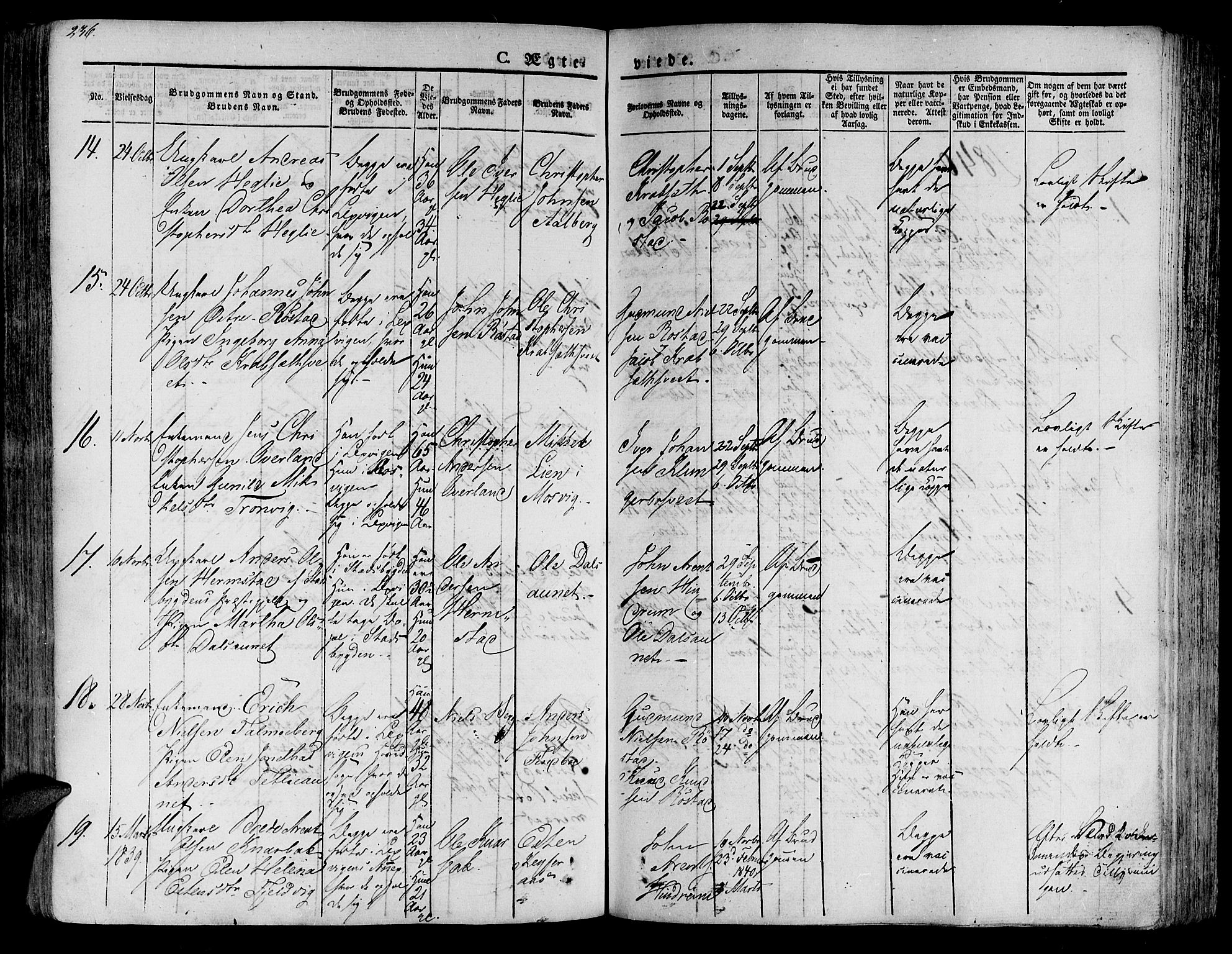Ministerialprotokoller, klokkerbøker og fødselsregistre - Nord-Trøndelag, SAT/A-1458/701/L0006: Parish register (official) no. 701A06, 1825-1841, p. 236