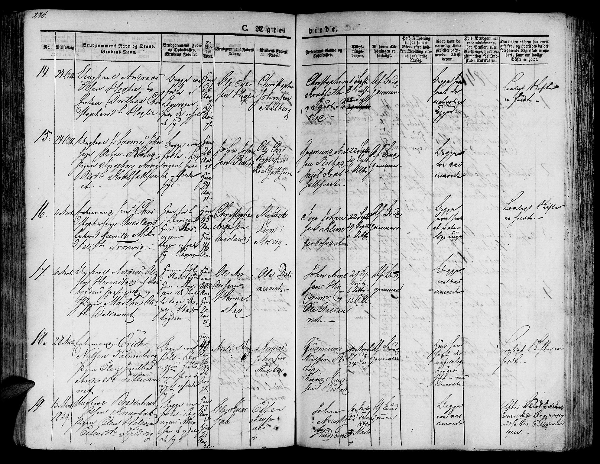 Ministerialprotokoller, klokkerbøker og fødselsregistre - Nord-Trøndelag, AV/SAT-A-1458/701/L0006: Parish register (official) no. 701A06, 1825-1841, p. 236