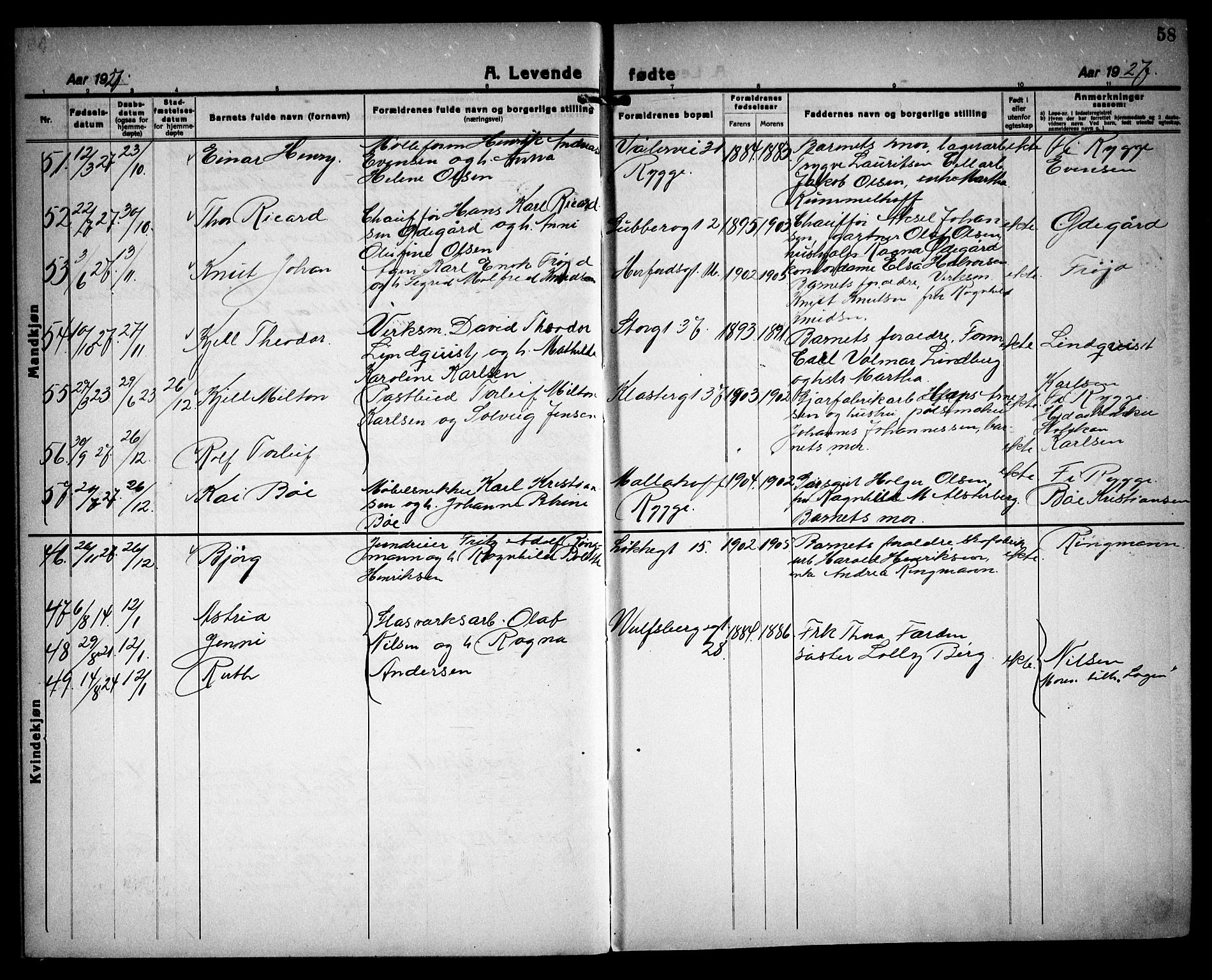 Moss prestekontor Kirkebøker, AV/SAO-A-2003/G/Ga/L0009: Parish register (copy) no. I 9, 1924-1937, p. 58