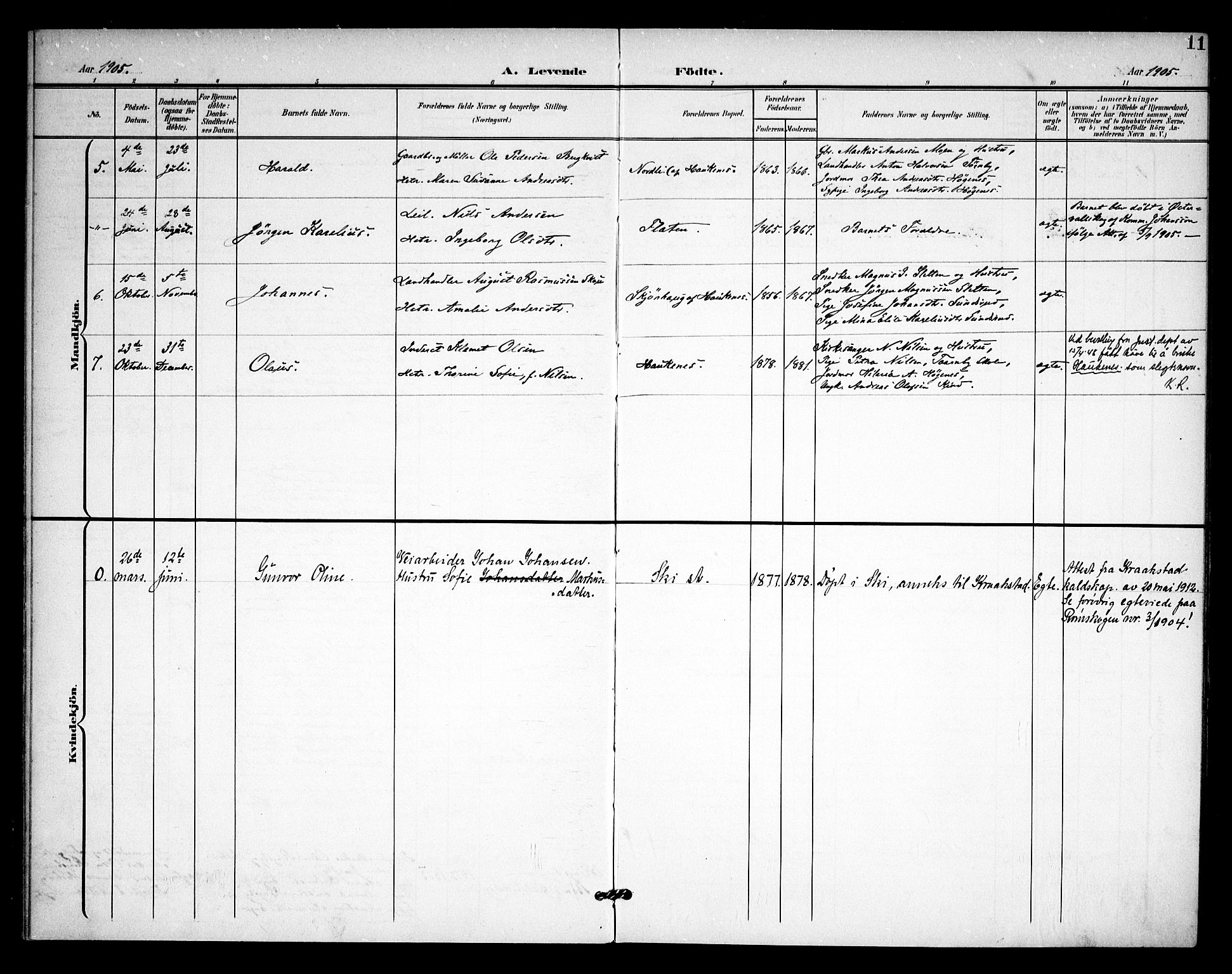 Rødenes prestekontor Kirkebøker, AV/SAO-A-2005/F/Fb/L0003: Parish register (official) no. II 3, 1901-1910, p. 11