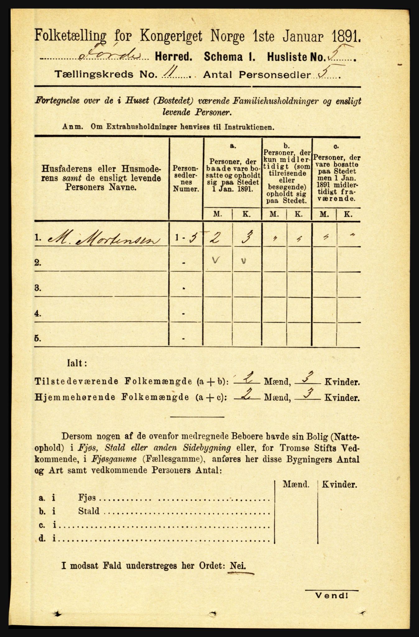 RA, 1891 census for 1432 Førde, 1891, p. 3969