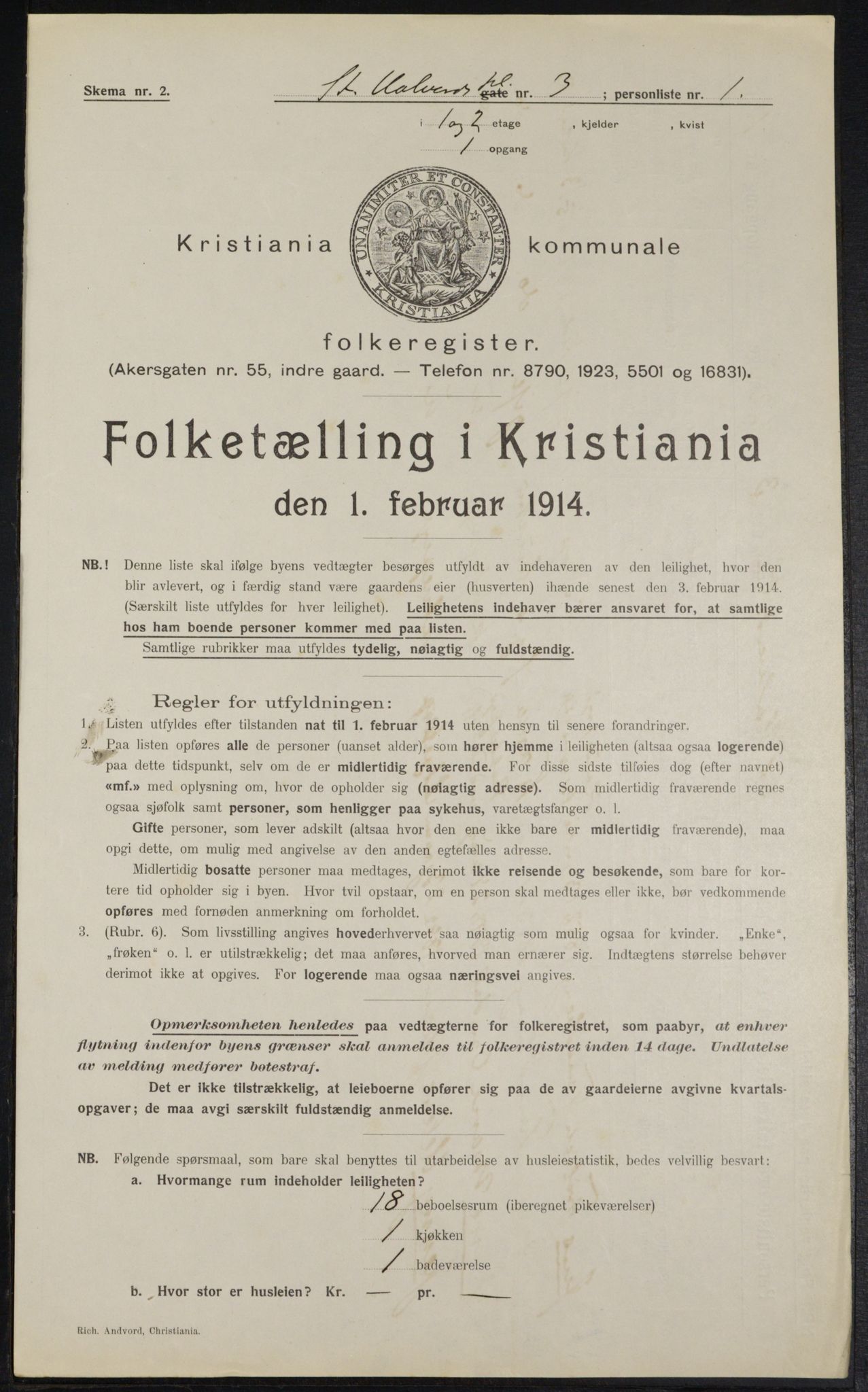 OBA, Municipal Census 1914 for Kristiania, 1914, p. 87794