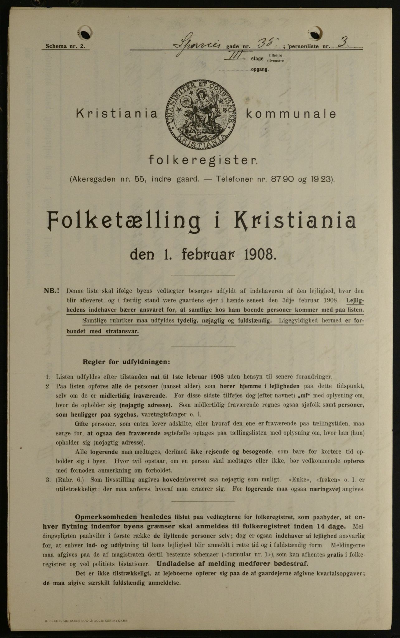 OBA, Municipal Census 1908 for Kristiania, 1908, p. 90549