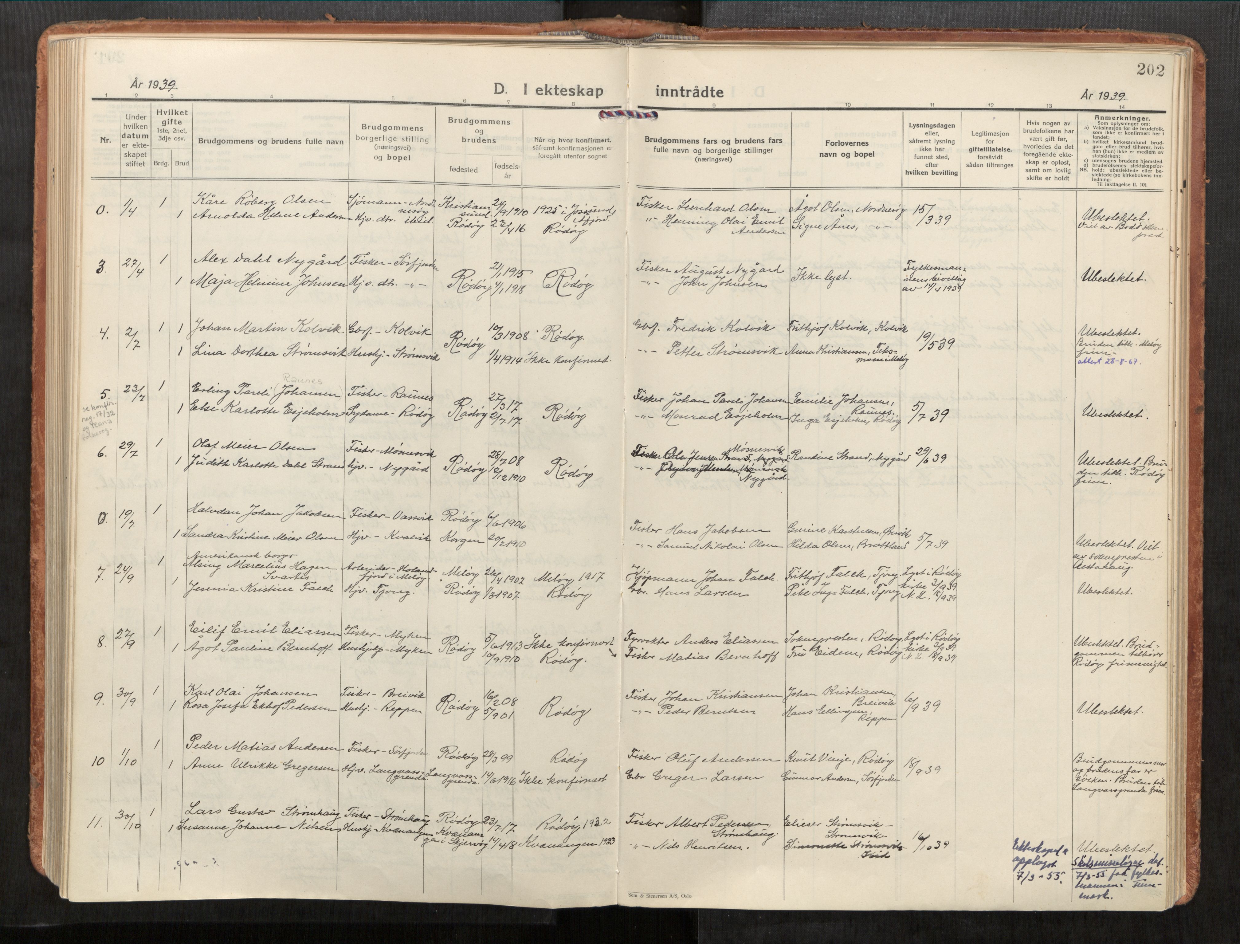 Rødøy sokneprestkontor, AV/SAT-A-4397/2/H/Ha/Haa/L0001: Parish register (official) no. 1, 1926-1941, p. 202