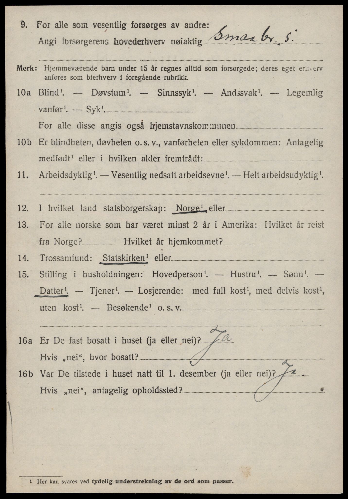 SAT, 1920 census for Halsa, 1920, p. 1097