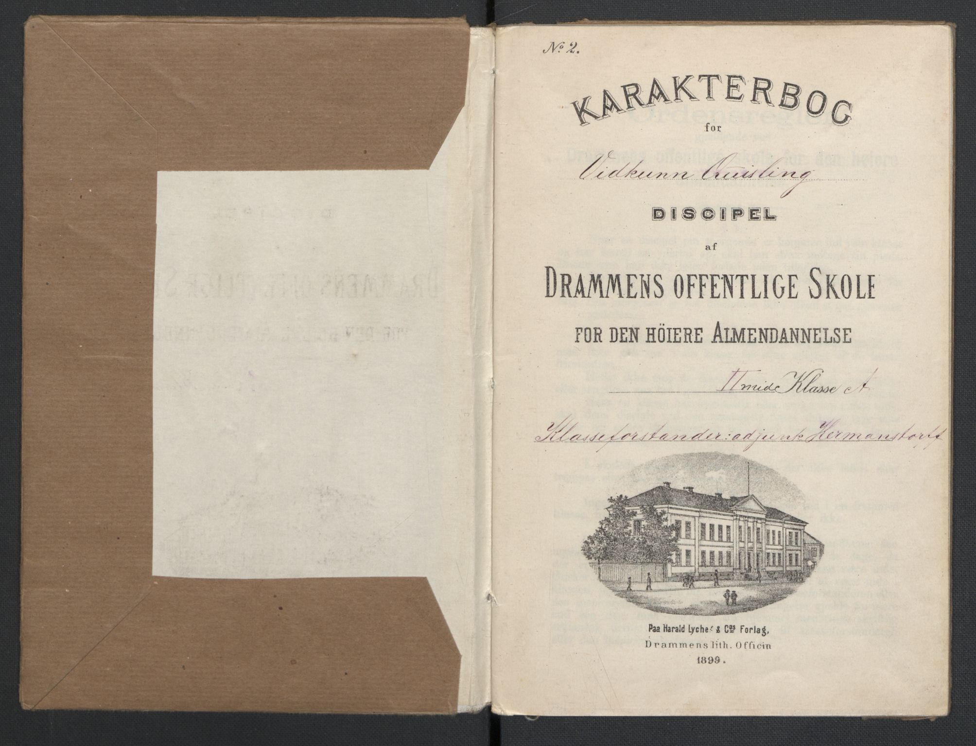 Quisling, Vidkun, AV/RA-PA-0750/K/L0001: Brev til og fra Vidkun Quisling samt til og fra andre medlemmer av familien Quisling, samt Vidkun Quislings karakterbøker, 1894-1929, p. 239