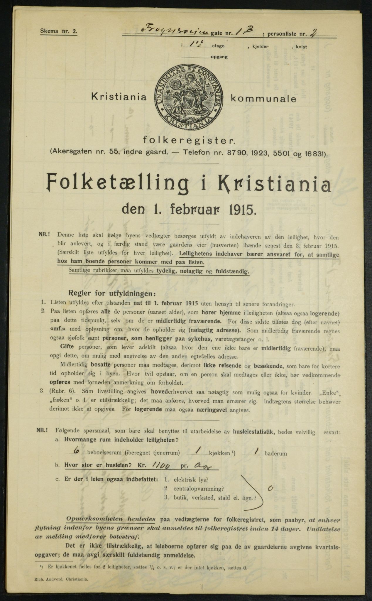 OBA, Municipal Census 1915 for Kristiania, 1915, p. 26790