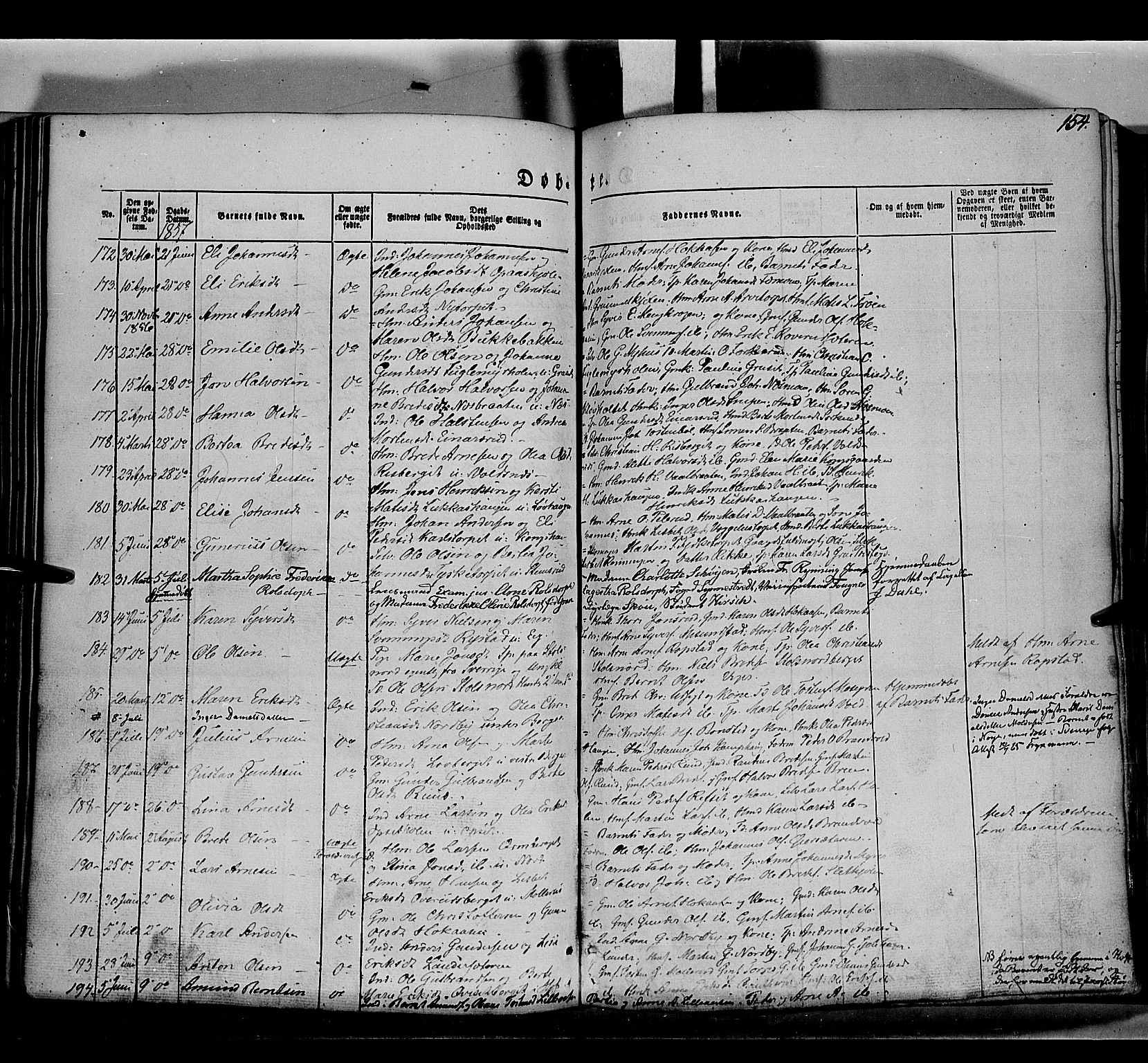 Grue prestekontor, AV/SAH-PREST-036/H/Ha/Haa/L0008: Parish register (official) no. 8, 1847-1858, p. 154