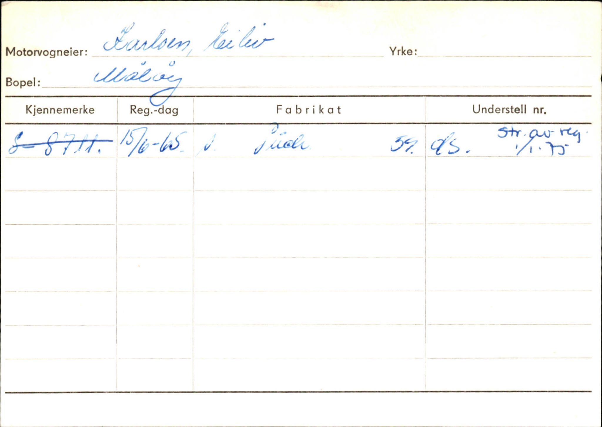 Statens vegvesen, Sogn og Fjordane vegkontor, SAB/A-5301/4/F/L0144: Registerkort Vågsøy A-R, 1945-1975, p. 1270