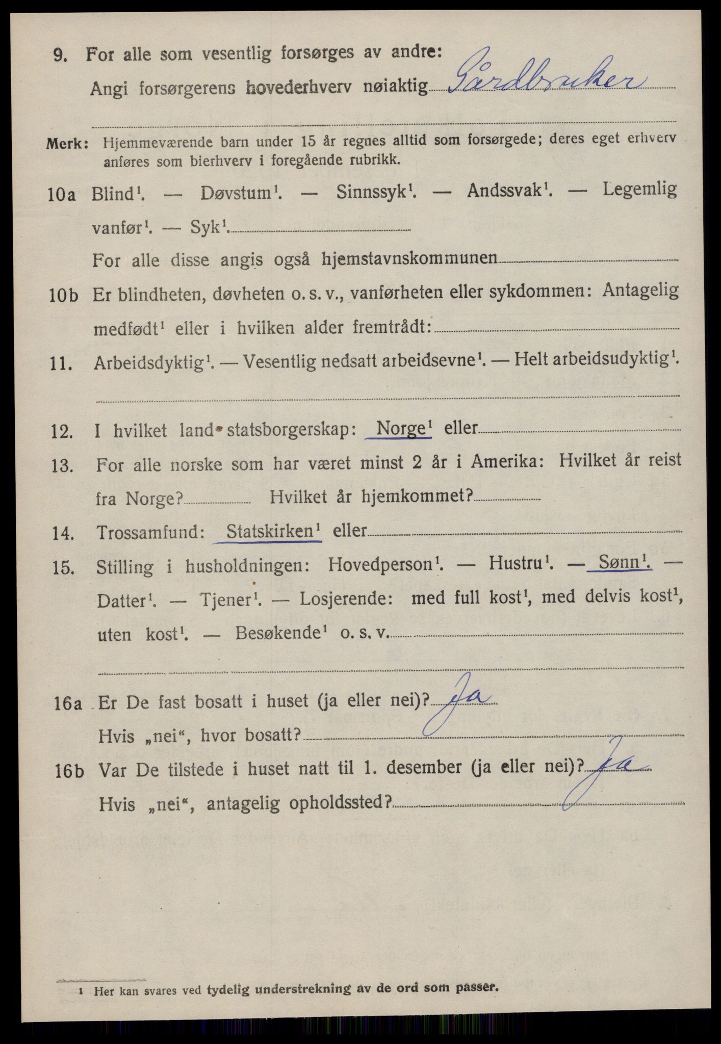 SAT, 1920 census for Tingvoll, 1920, p. 2219