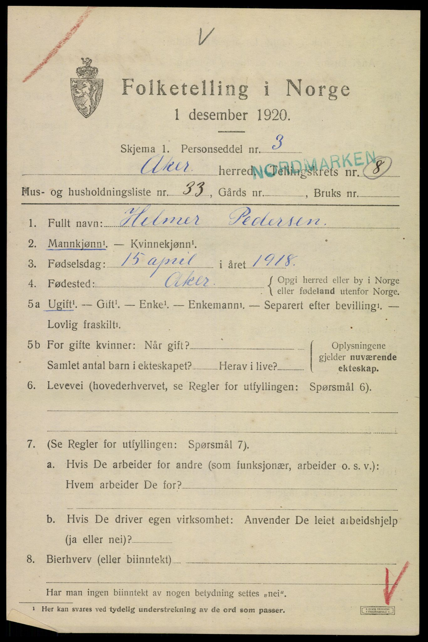 SAO, 1920 census for Aker, 1920, p. 55908