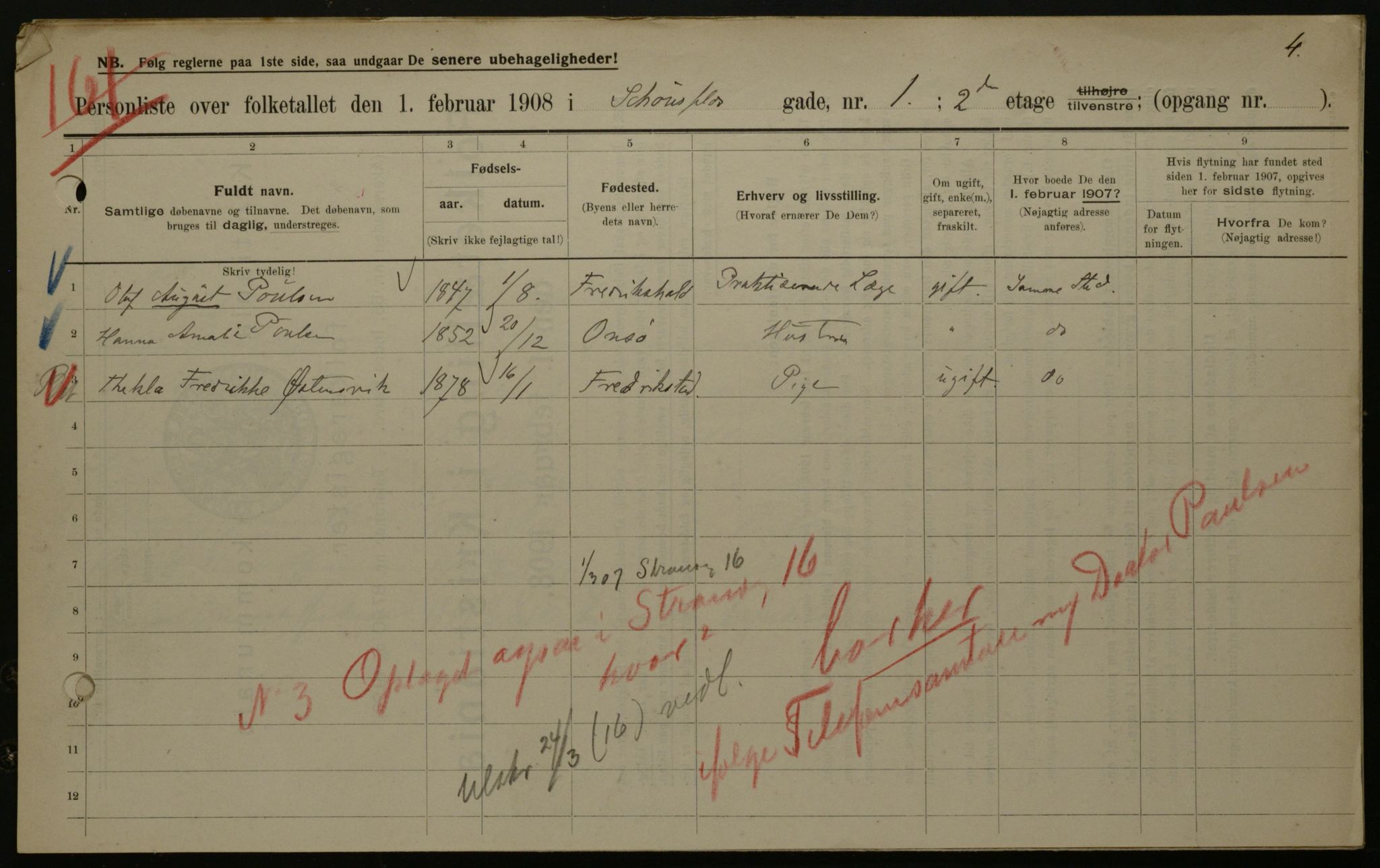 OBA, Municipal Census 1908 for Kristiania, 1908, p. 81314