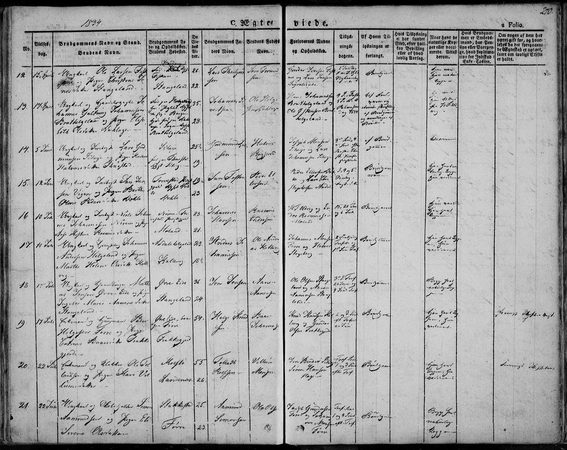 Avaldsnes sokneprestkontor, AV/SAST-A -101851/H/Ha/Haa/L0005: Parish register (official) no. A 5.1, 1825-1841, p. 270