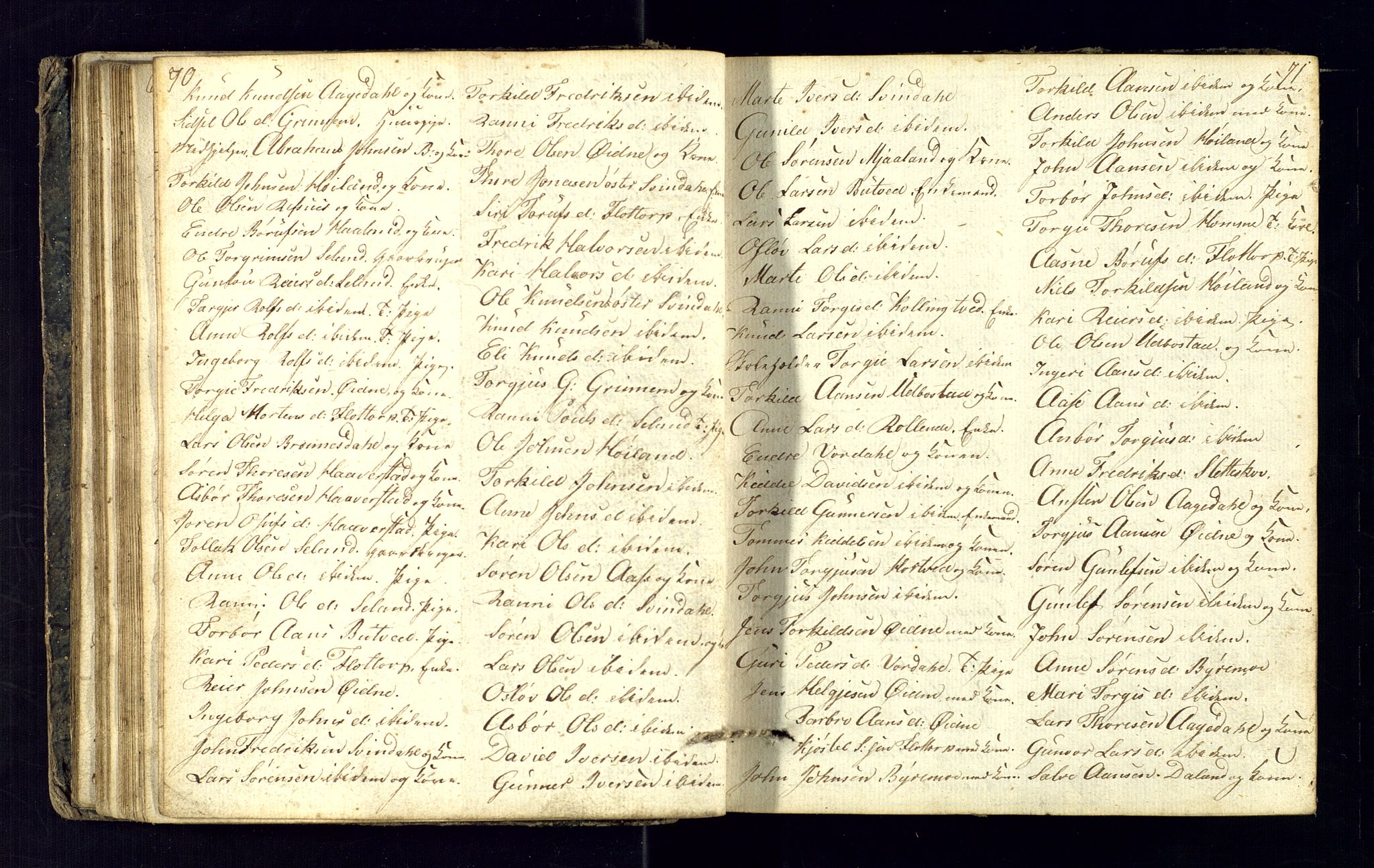 Bjelland sokneprestkontor, SAK/1111-0005/F/Fc/Fcc/L0001: Communicants register no. C-1, 1825-1842, p. 70-71