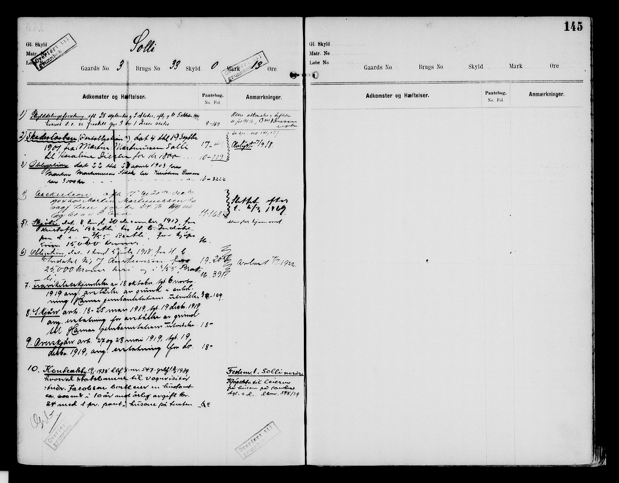 Nord-Hedmark sorenskriveri, SAH/TING-012/H/Ha/Had/Hade/L0002: Mortgage register no. 4.2, 1893-1940, p. 145