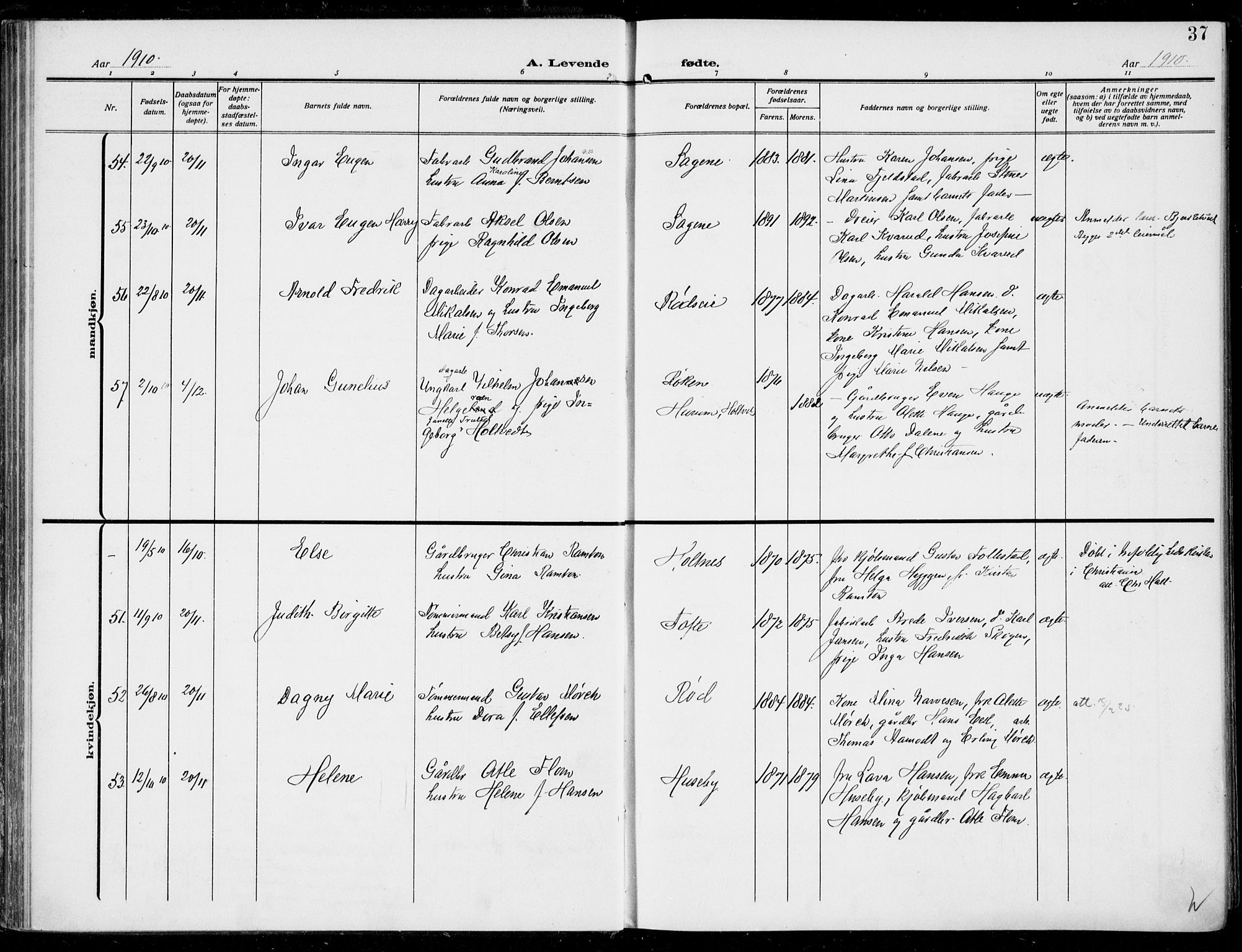 Hurum kirkebøker, AV/SAKO-A-229/F/Fa/L0016: Parish register (official) no. 16, 1899-1918, p. 37