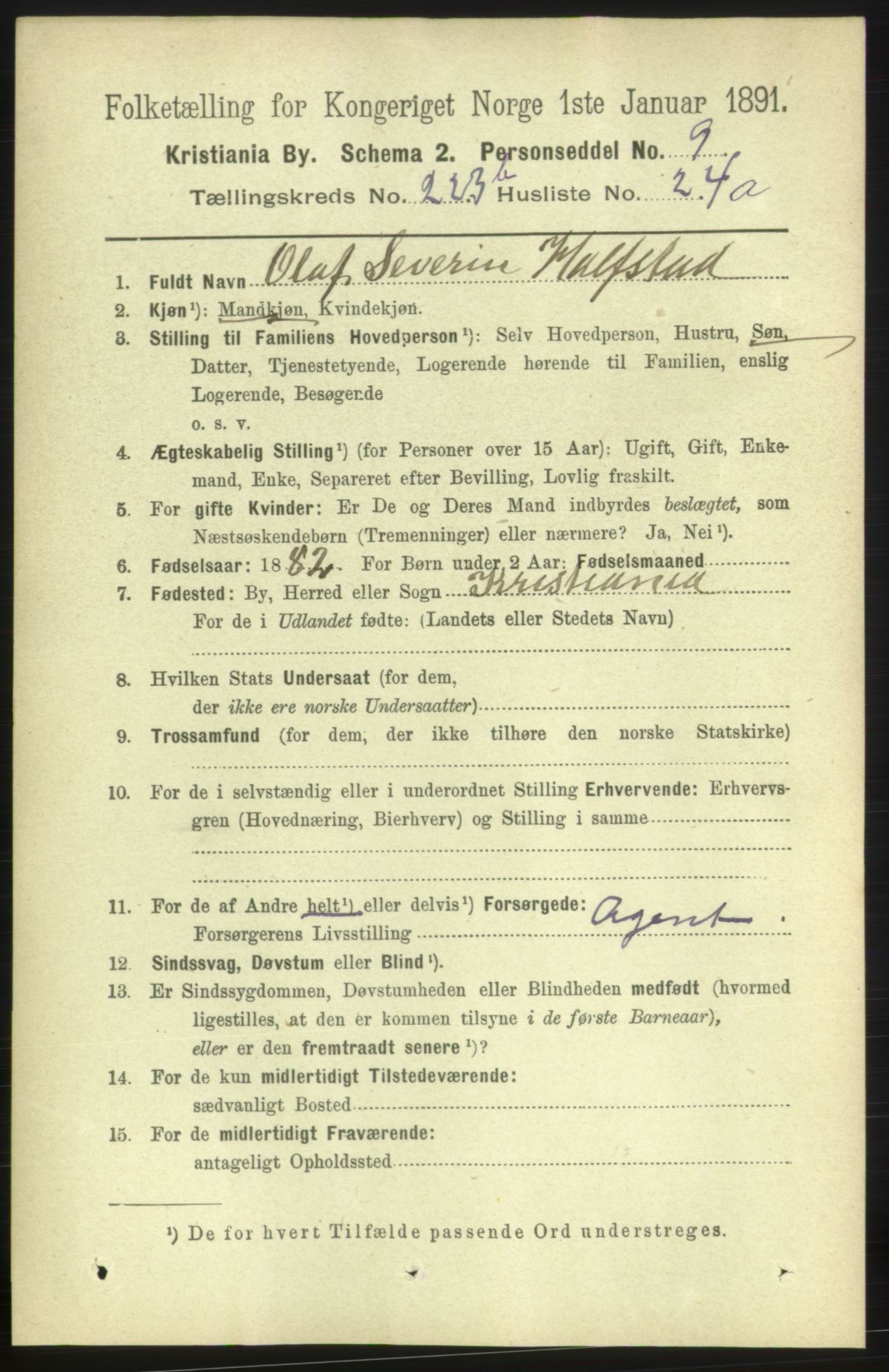 RA, 1891 census for 0301 Kristiania, 1891, p. 142012