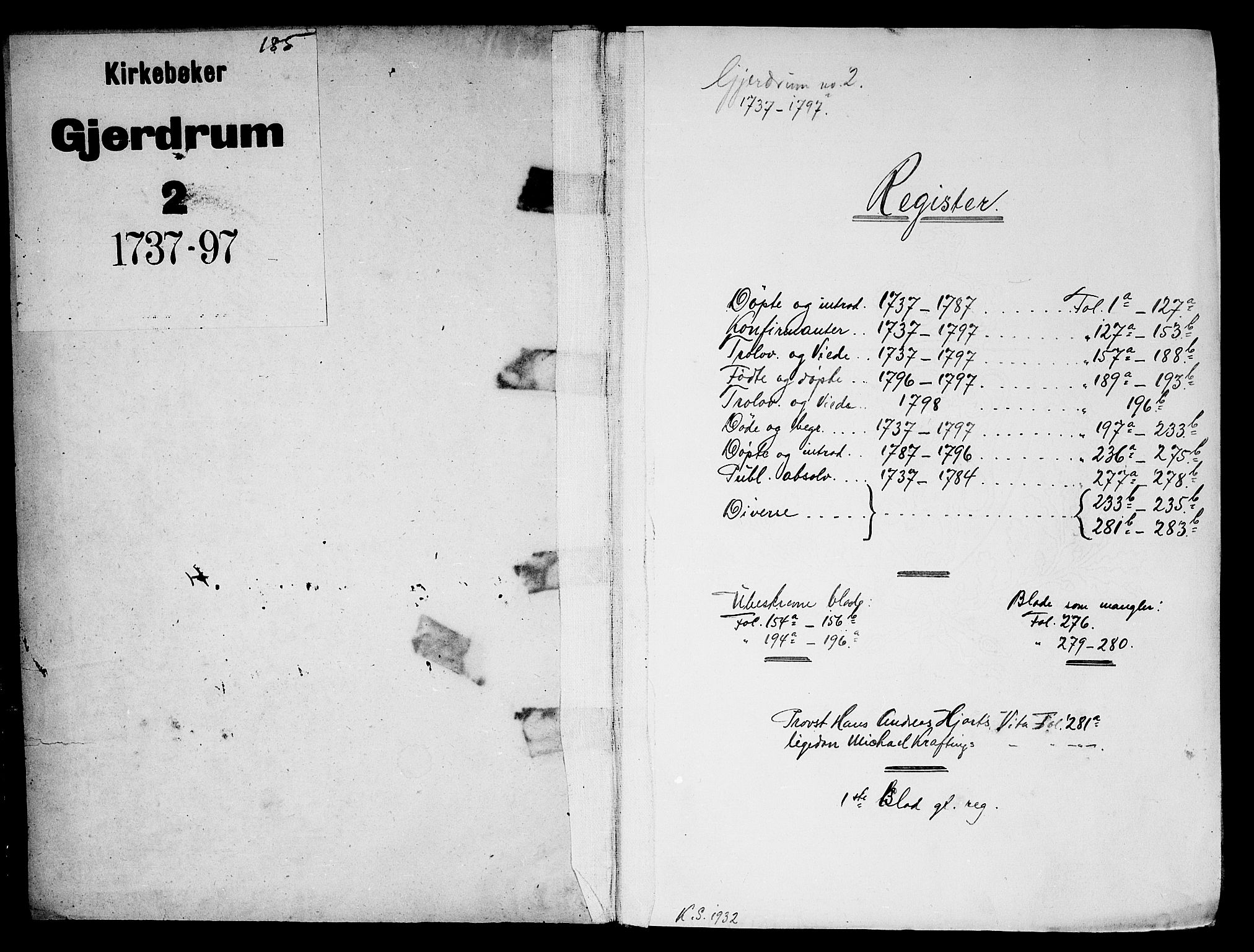 Gjerdrum prestekontor Kirkebøker, SAO/A-10412b/F/Fa/L0002: Parish register (official) no. I 2, 1737-1797