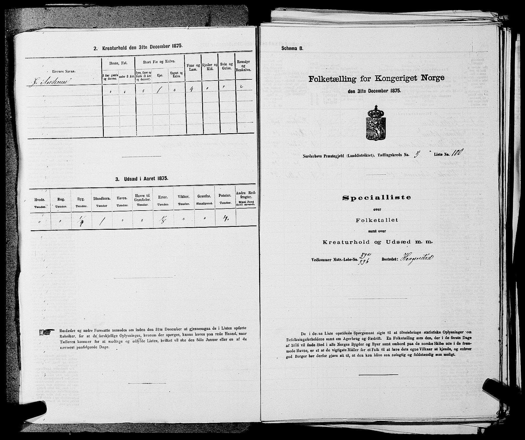 SAKO, 1875 census for 0613L Norderhov/Norderhov, Haug og Lunder, 1875, p. 755