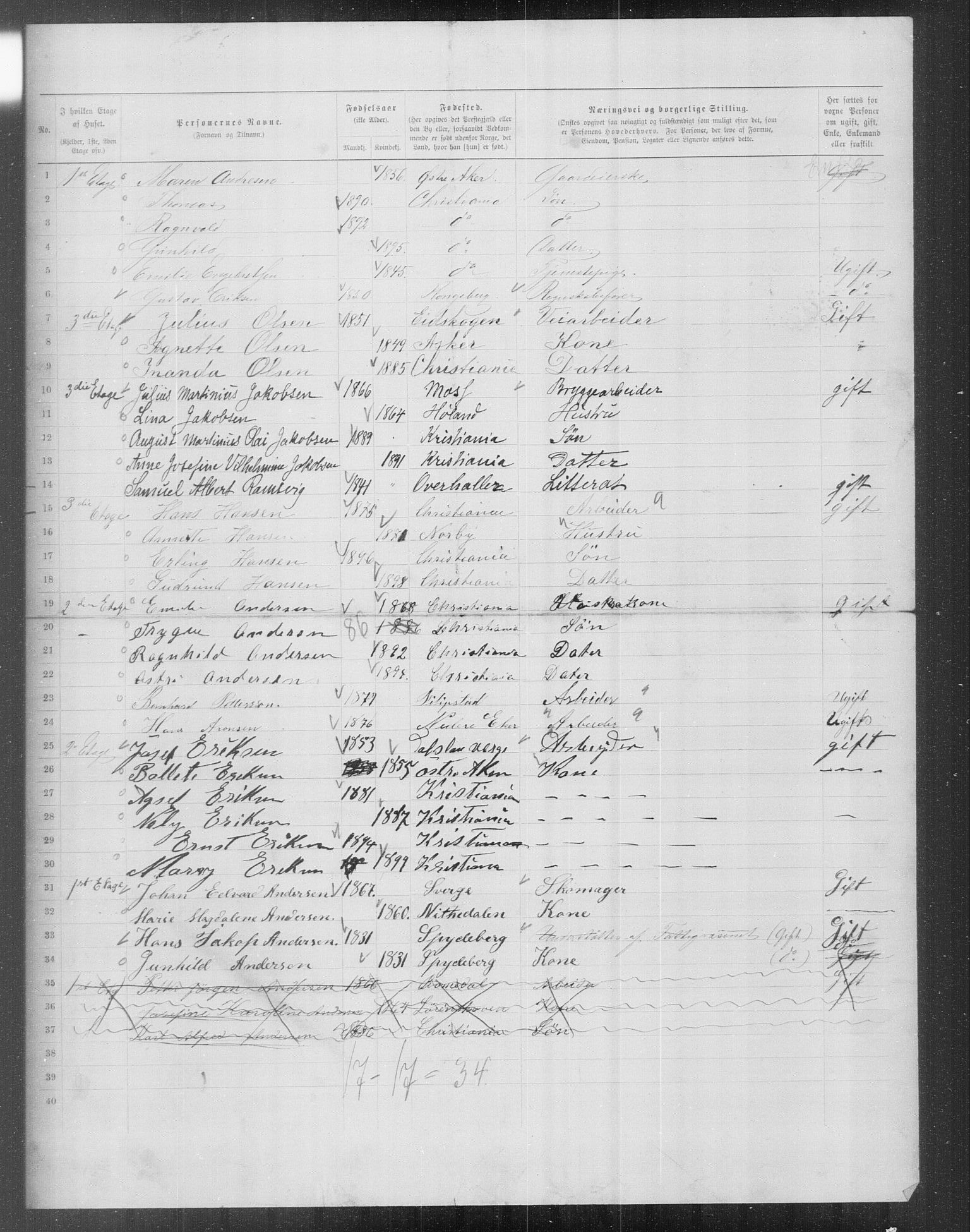 OBA, Municipal Census 1899 for Kristiania, 1899, p. 13783