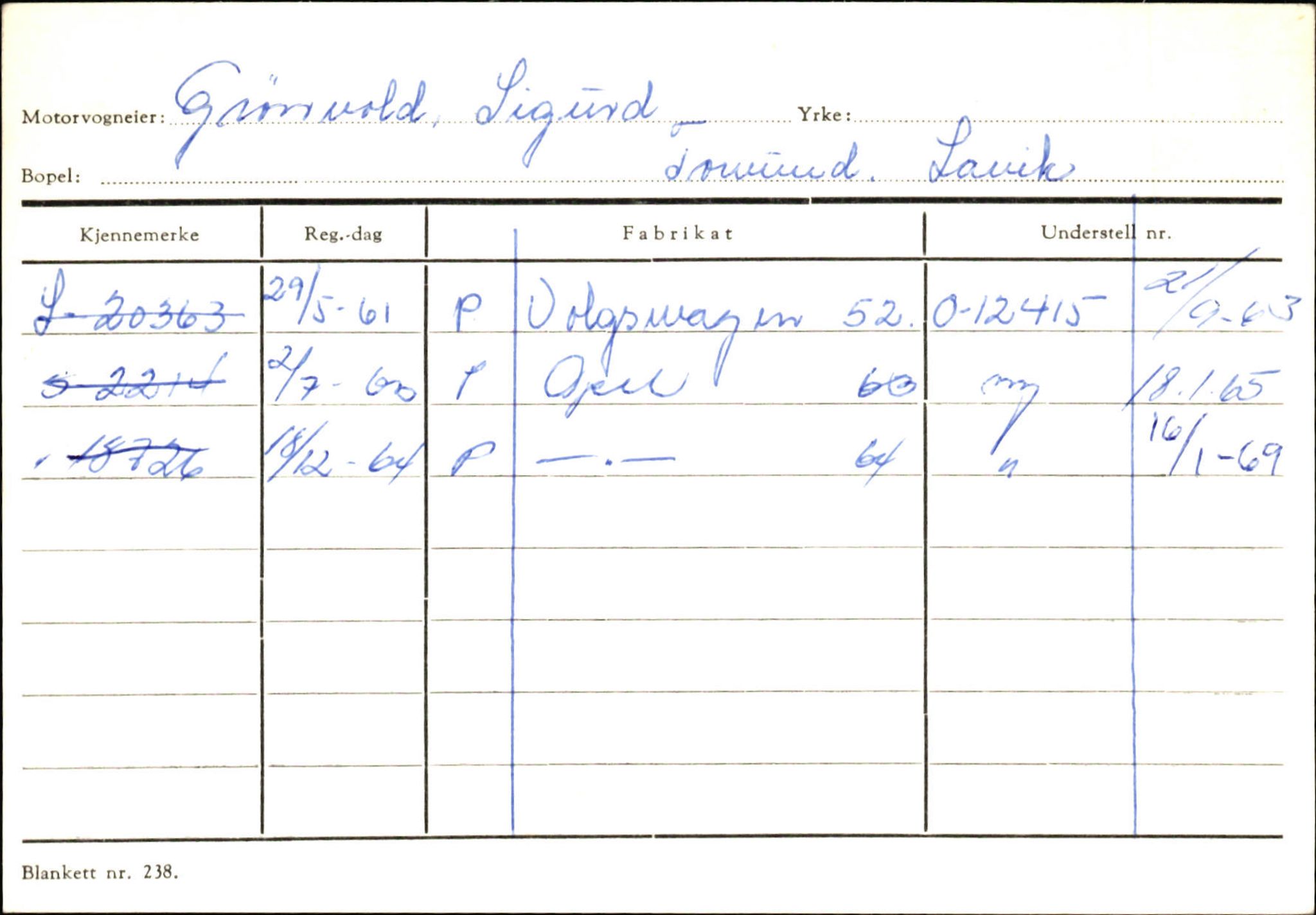 Statens vegvesen, Sogn og Fjordane vegkontor, AV/SAB-A-5301/4/F/L0130: Eigarregister Eid T-Å. Høyanger A-O, 1945-1975, p. 1187