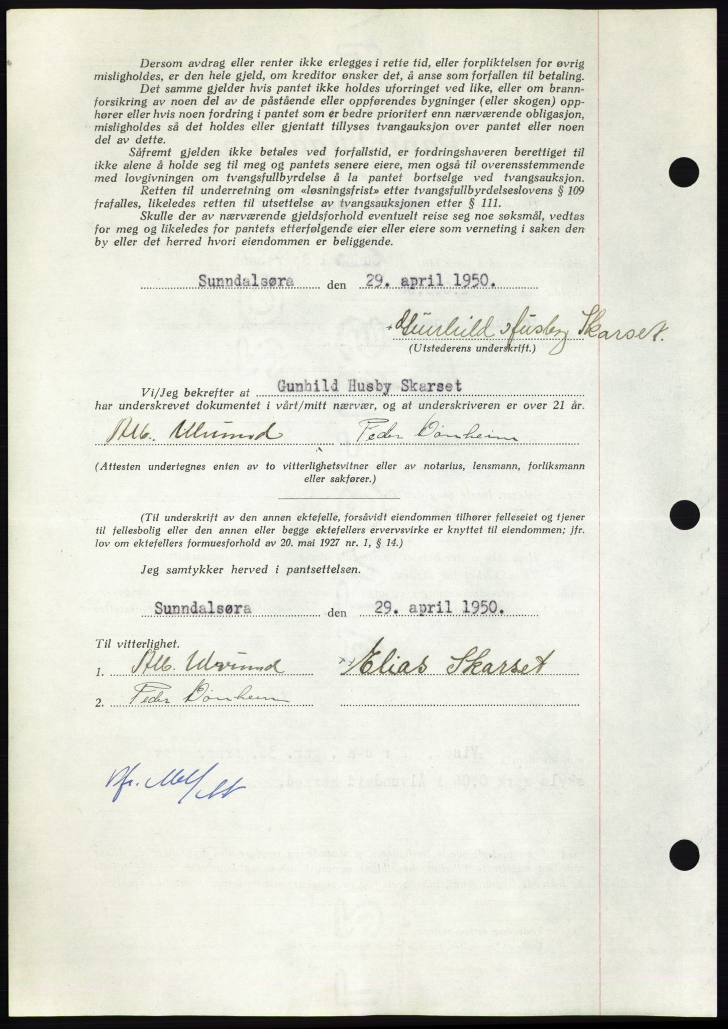 Nordmøre sorenskriveri, AV/SAT-A-4132/1/2/2Ca: Mortgage book no. B104, 1950-1950, Diary no: : 1627/1950