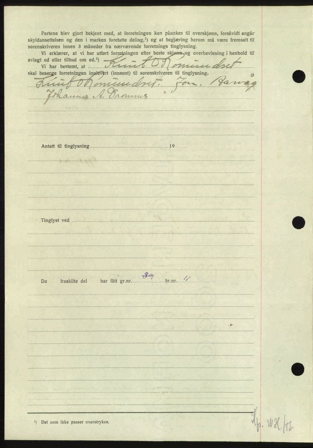 Nordmøre sorenskriveri, AV/SAT-A-4132/1/2/2Ca: Mortgage book no. A106, 1947-1947, Diary no: : 2501/1947