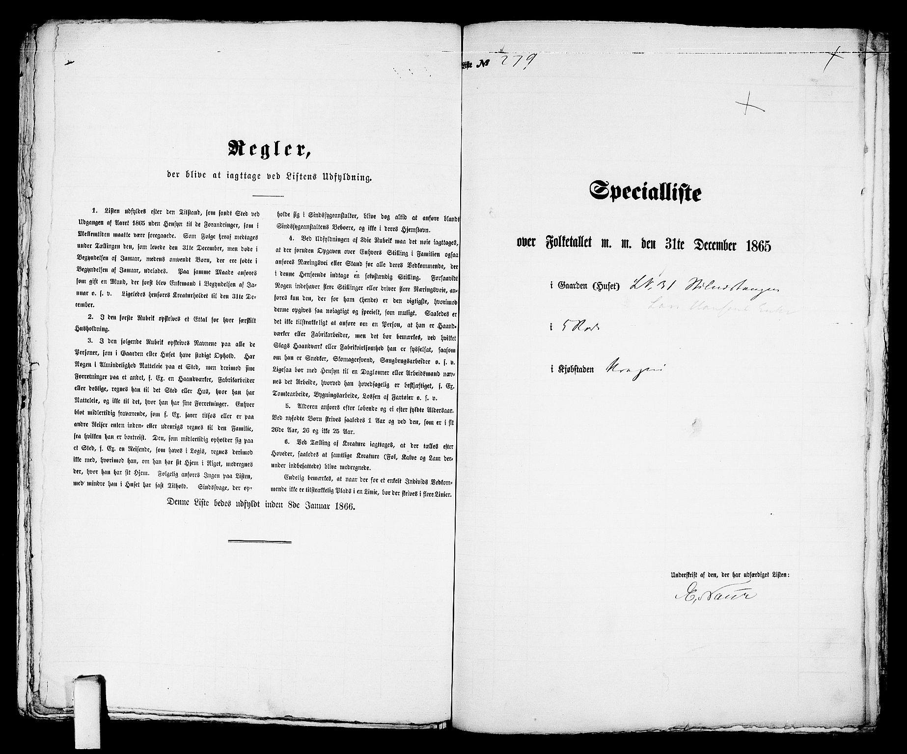 RA, 1865 census for Kragerø/Kragerø, 1865, p. 568