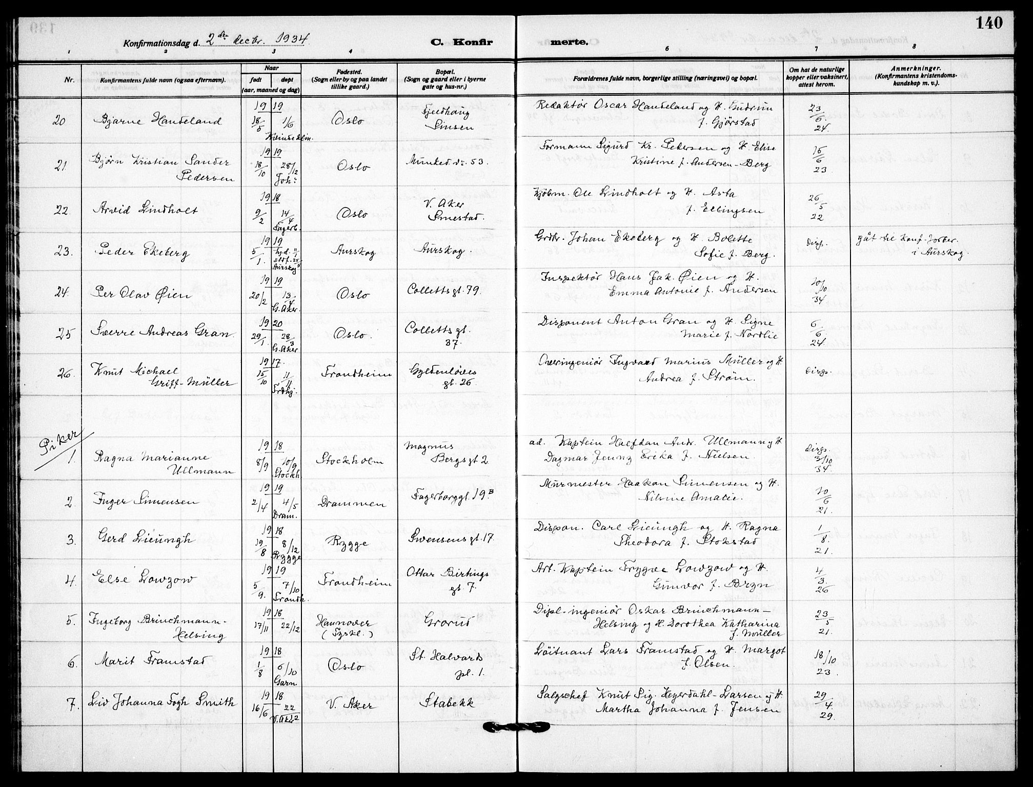 Garnisonsmenigheten Kirkebøker, AV/SAO-A-10846/F/Fa/L0017: Parish register (official) no. 17, 1926-1937, p. 140