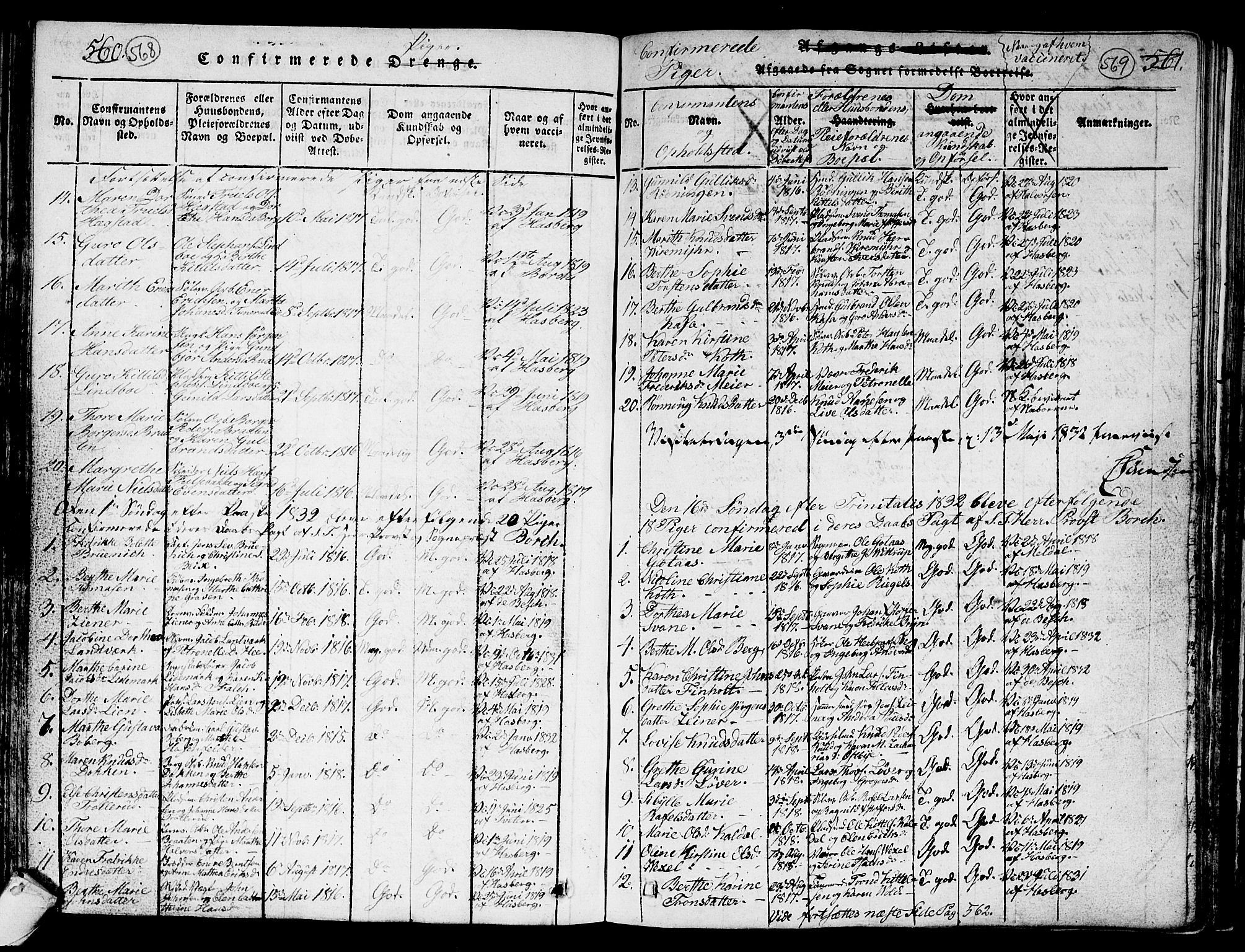 Kongsberg kirkebøker, SAKO/A-22/G/Ga/L0001: Parish register (copy) no. 1, 1816-1839, p. 570-571