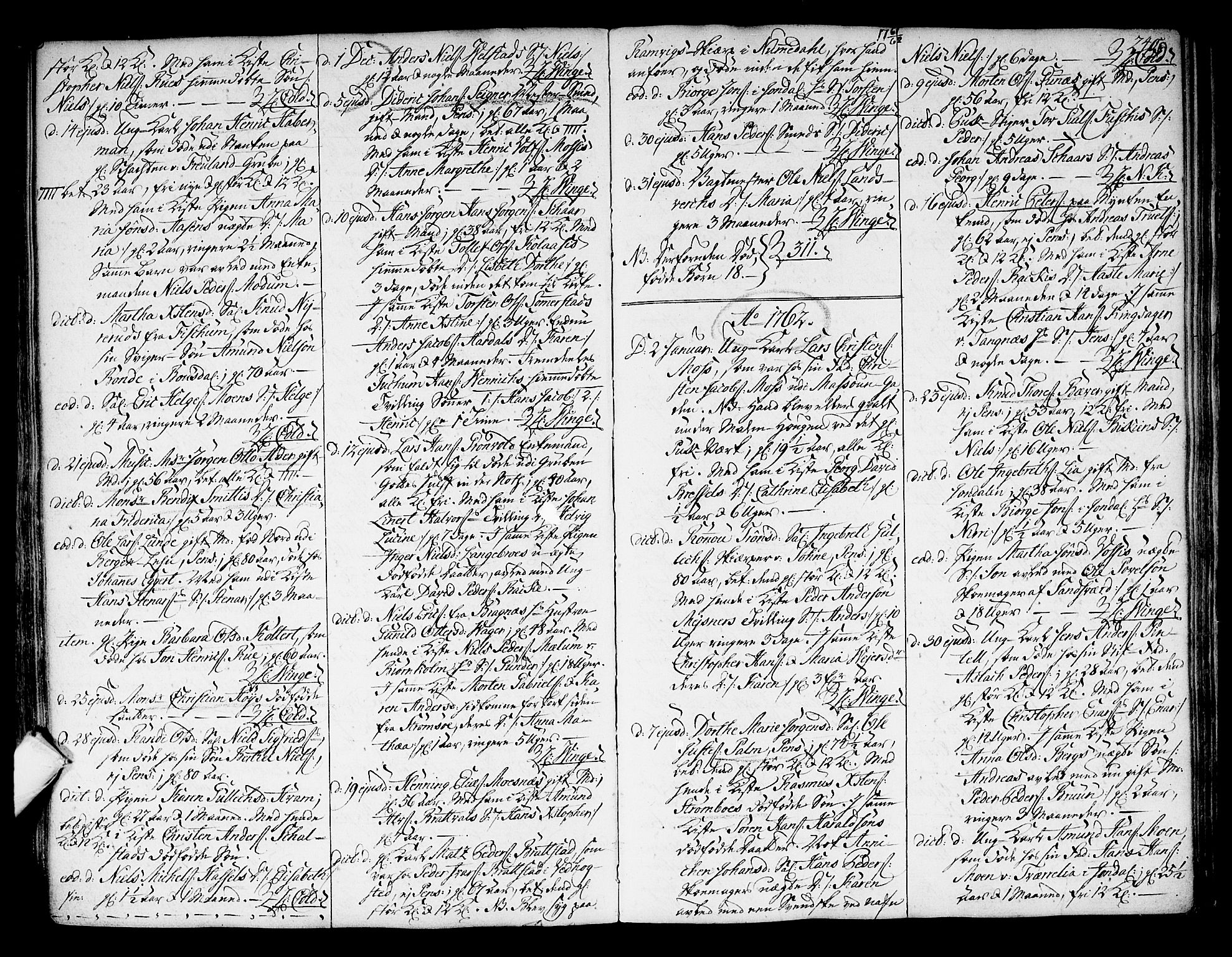 Kongsberg kirkebøker, AV/SAKO-A-22/F/Fa/L0004: Parish register (official) no. I 4, 1756-1768, p. 240