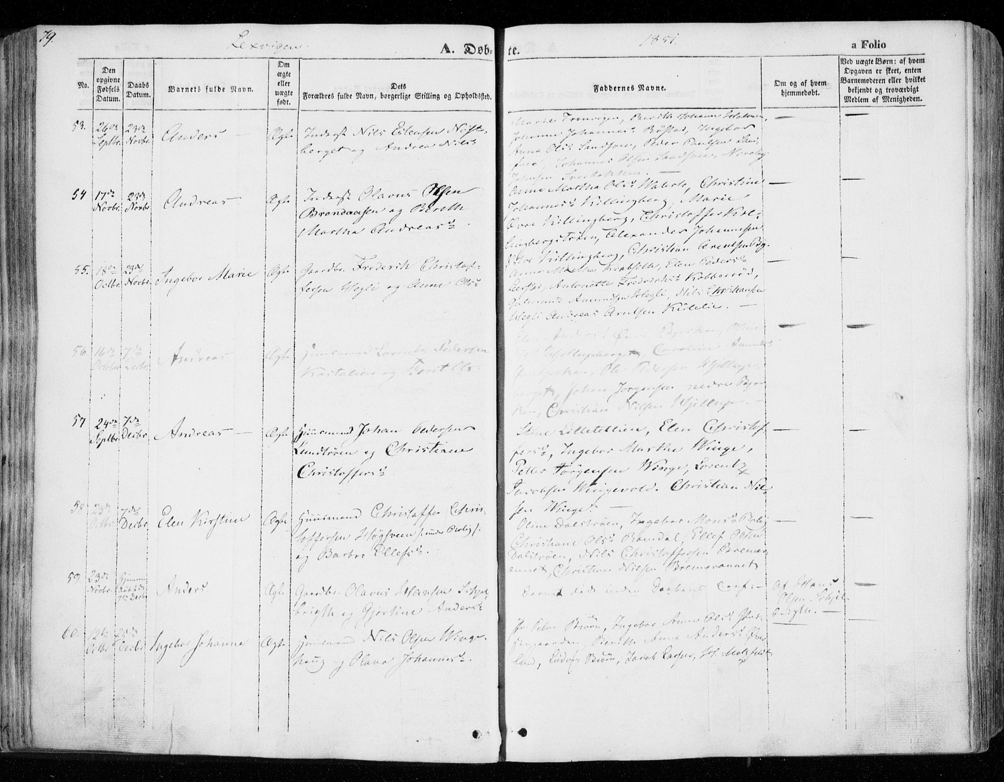 Ministerialprotokoller, klokkerbøker og fødselsregistre - Nord-Trøndelag, SAT/A-1458/701/L0007: Parish register (official) no. 701A07 /1, 1842-1854, p. 79