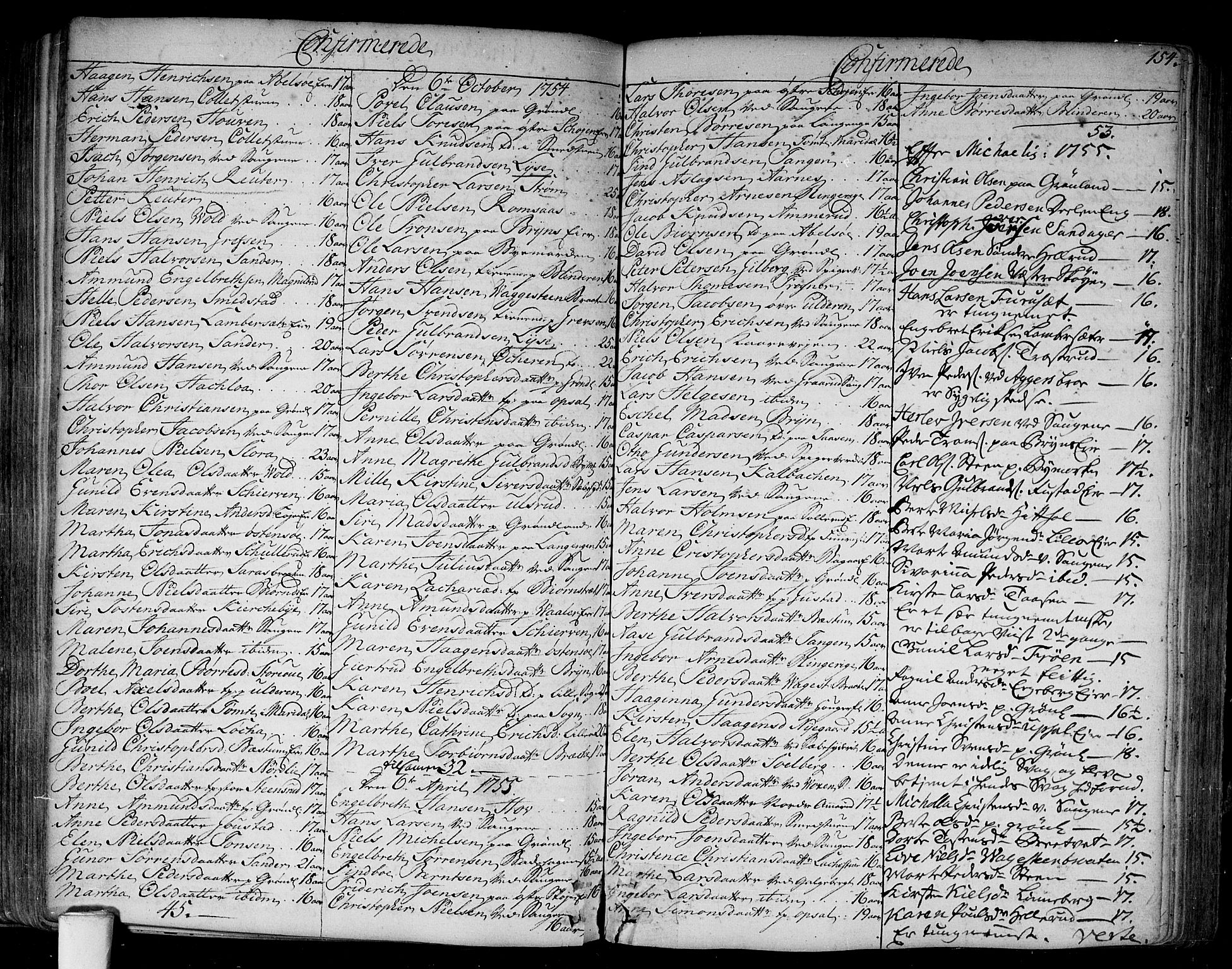 Aker prestekontor kirkebøker, SAO/A-10861/F/L0008: Parish register (official) no. 8, 1749-1765, p. 154