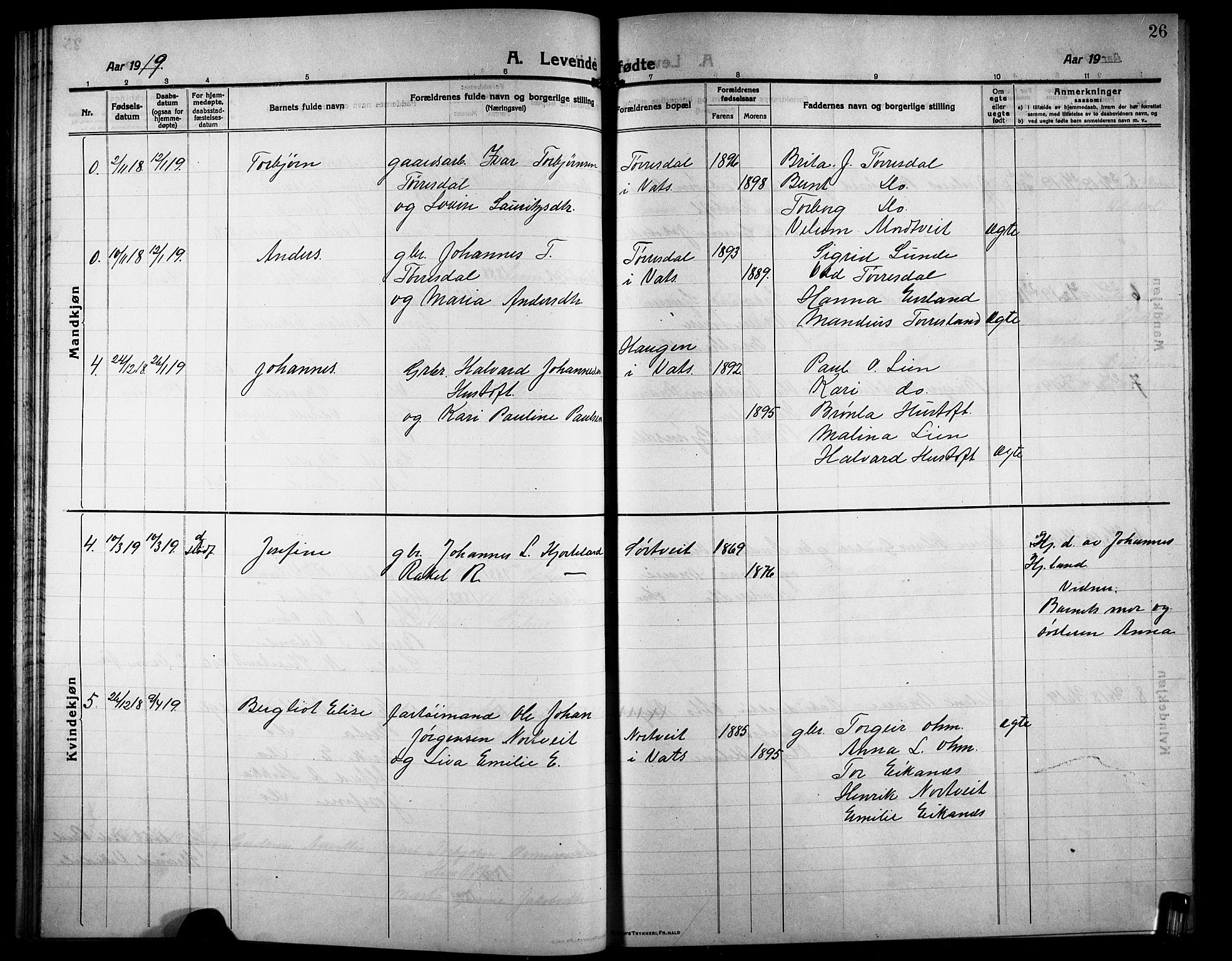 Skjold sokneprestkontor, AV/SAST-A-101847/H/Ha/Hab/L0009: Parish register (copy) no. B 9, 1914-1925, p. 26