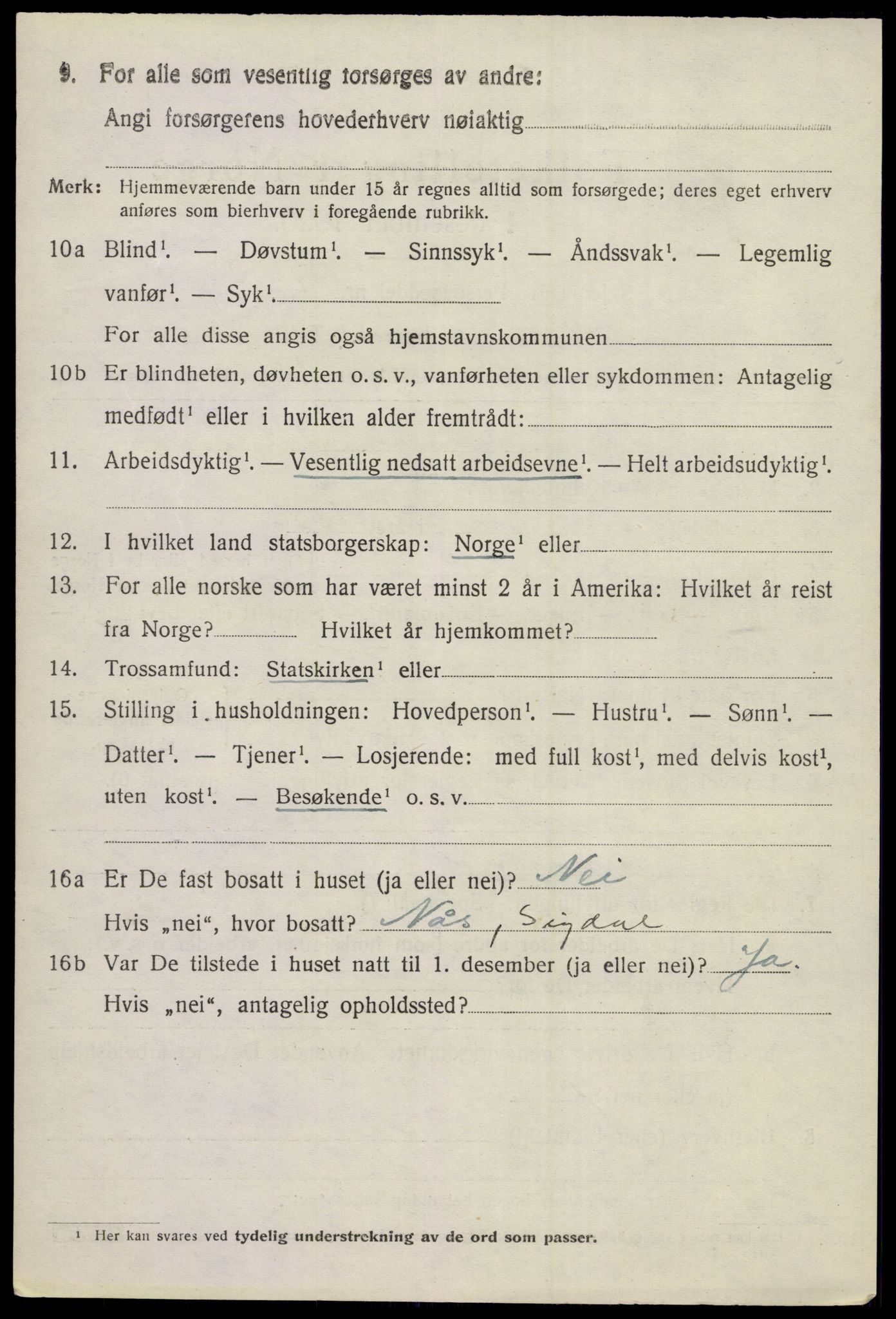 SAKO, 1920 census for Sigdal, 1920, p. 2225