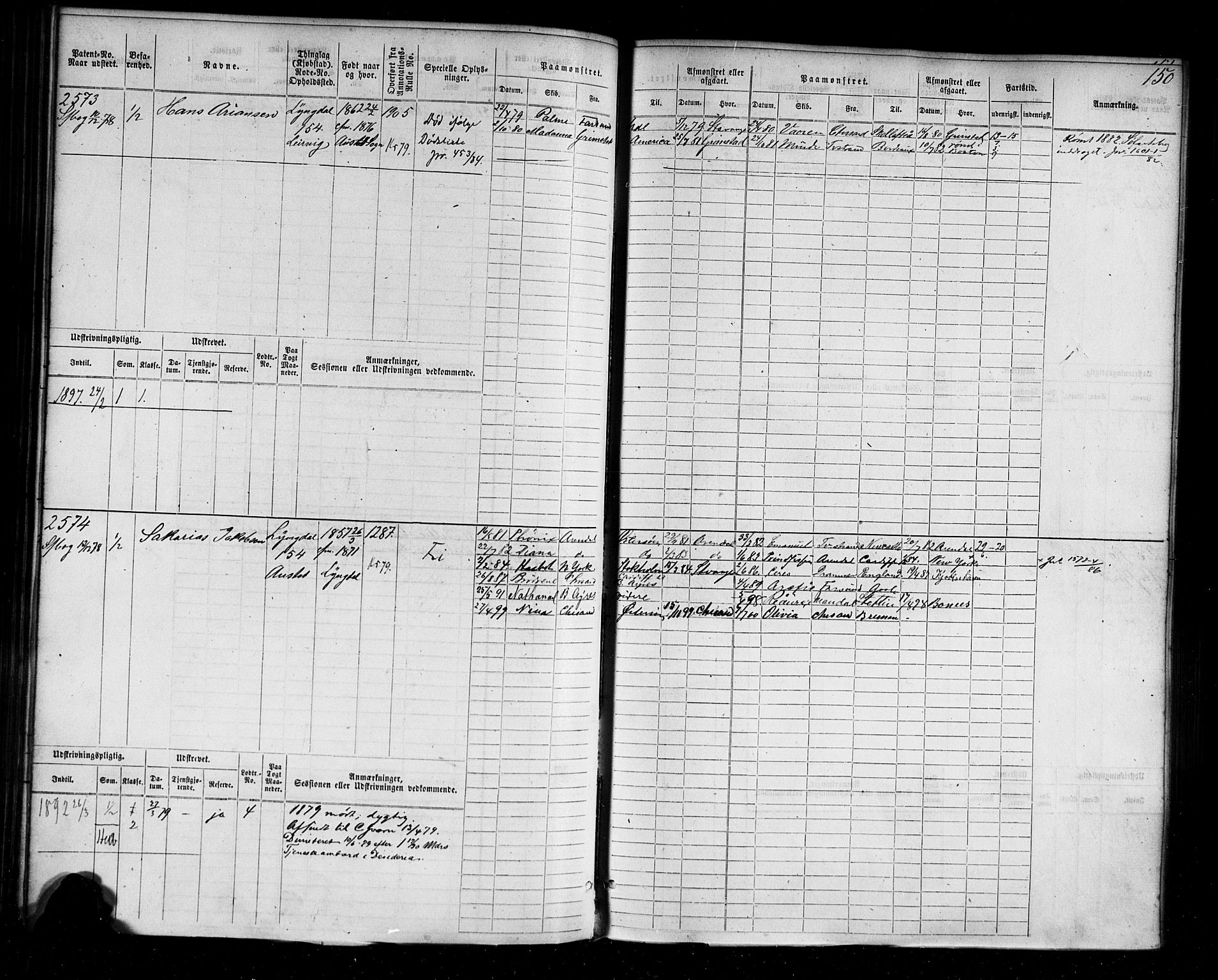 Farsund mønstringskrets, AV/SAK-2031-0017/F/Fb/L0004: Hovedrulle nr 2275-3040, M-7, 1875-1915, p. 153