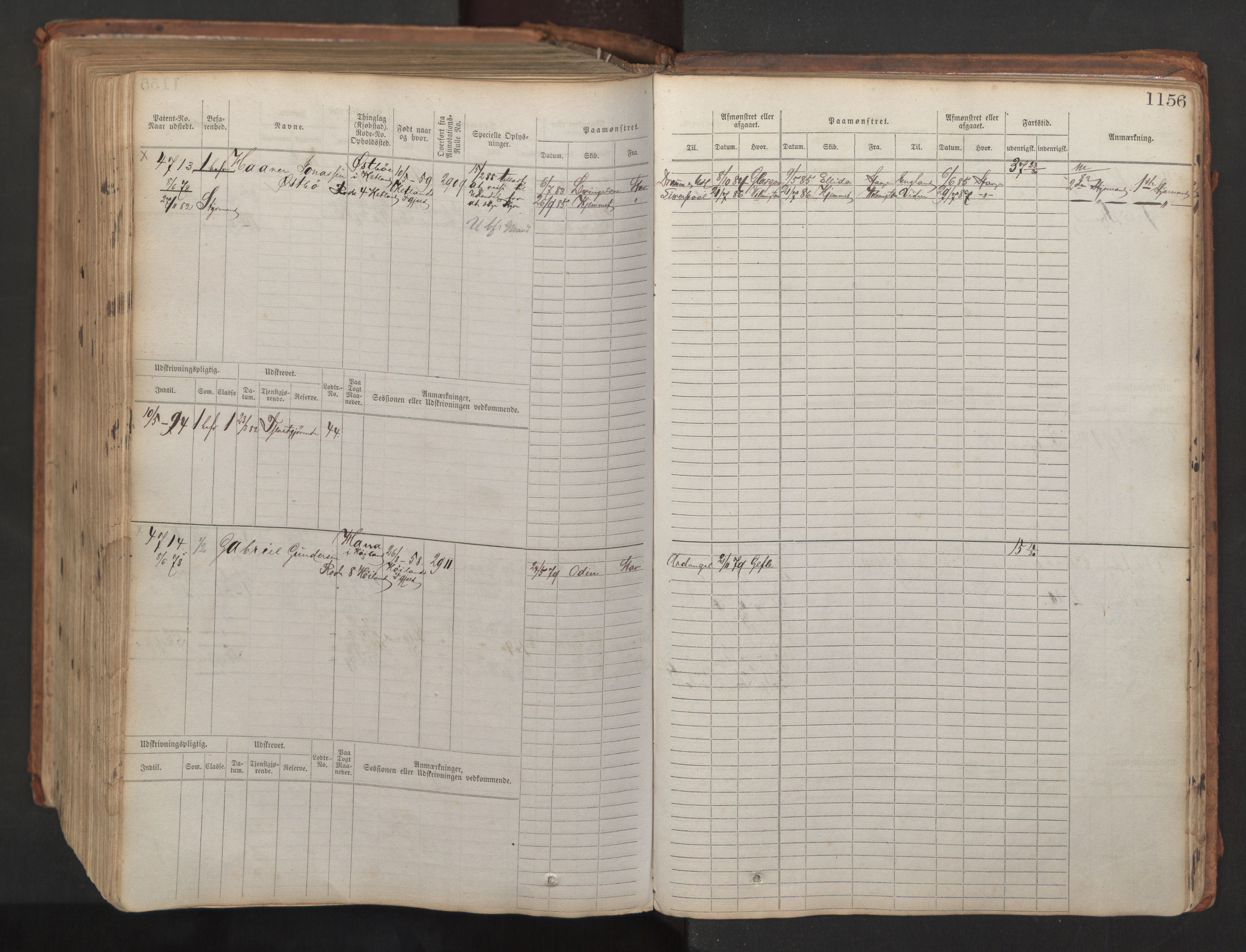 Stavanger sjømannskontor, AV/SAST-A-102006/F/Fb/Fbb/L0008: Sjøfartshovedrulle, patentnr. 3605-4804, 1873, p. 645