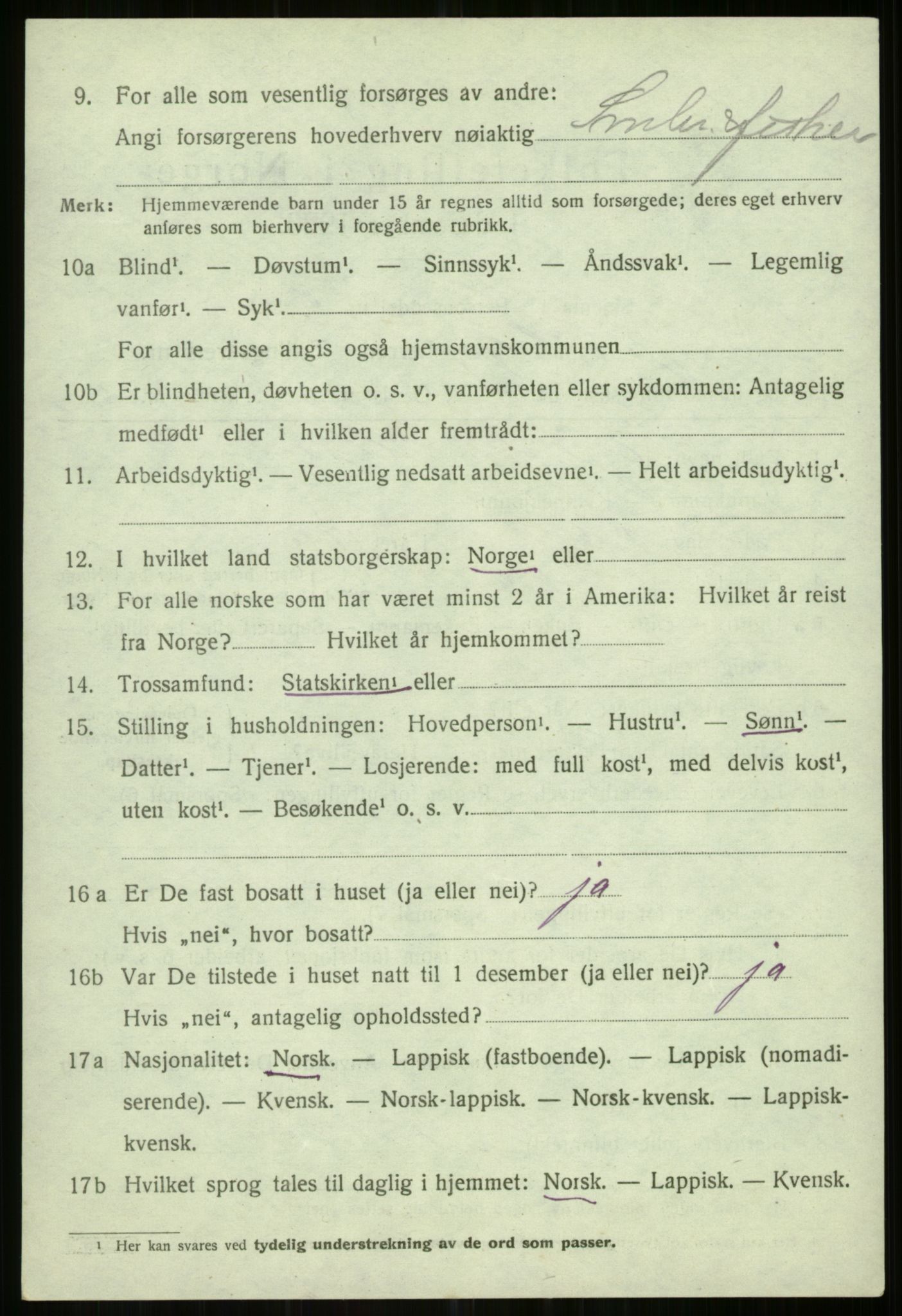 SATØ, 1920 census for Helgøy, 1920, p. 1402