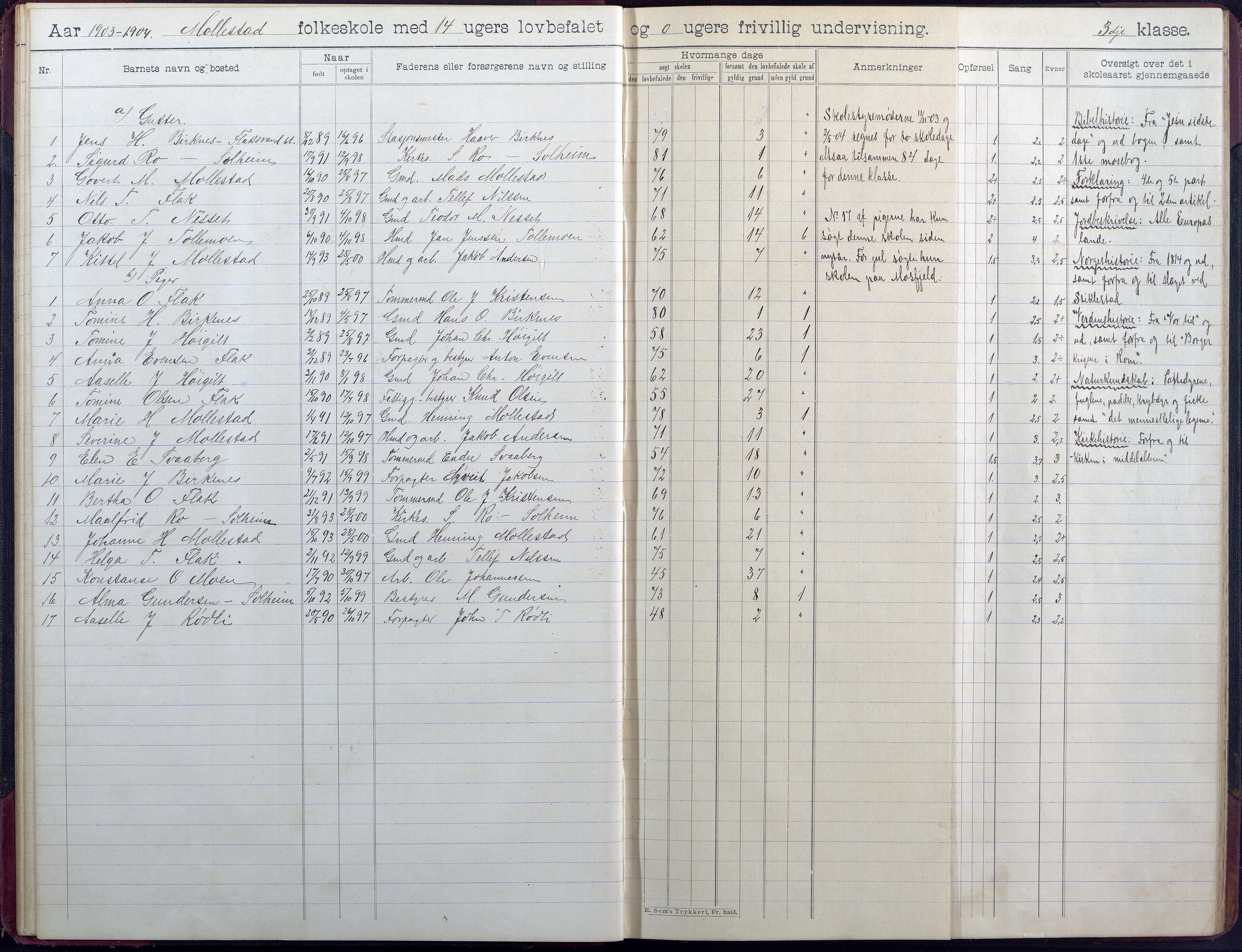 Birkenes kommune, Birkenes krets/Birkeland folkeskole frem til 1991, AAKS/KA0928-550a_91/F02/L0006: Skoleprotokoll, 1901-1915