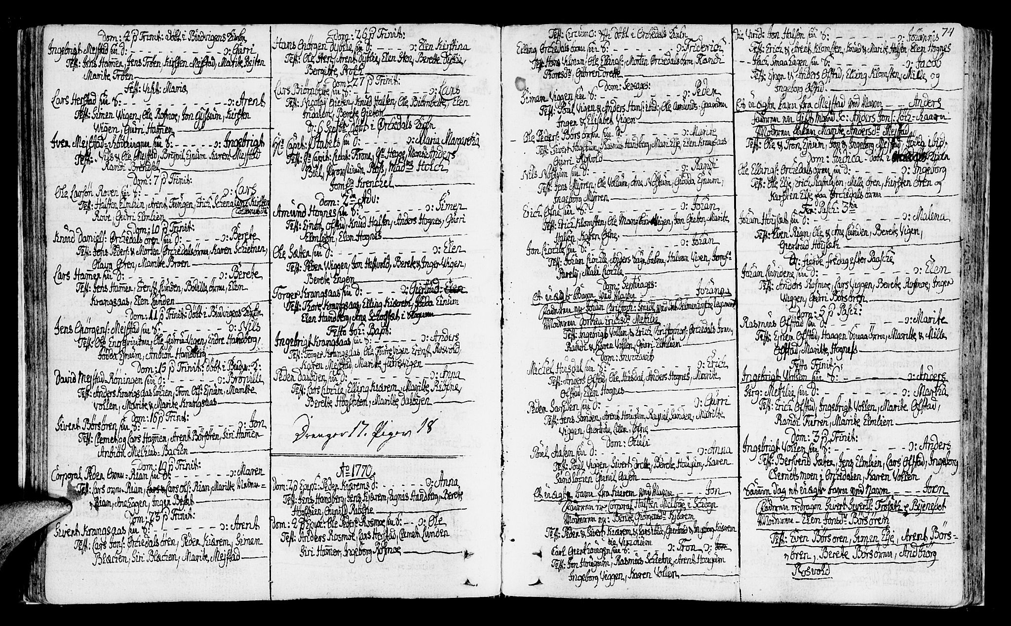 Ministerialprotokoller, klokkerbøker og fødselsregistre - Sør-Trøndelag, SAT/A-1456/665/L0768: Parish register (official) no. 665A03, 1754-1803, p. 74