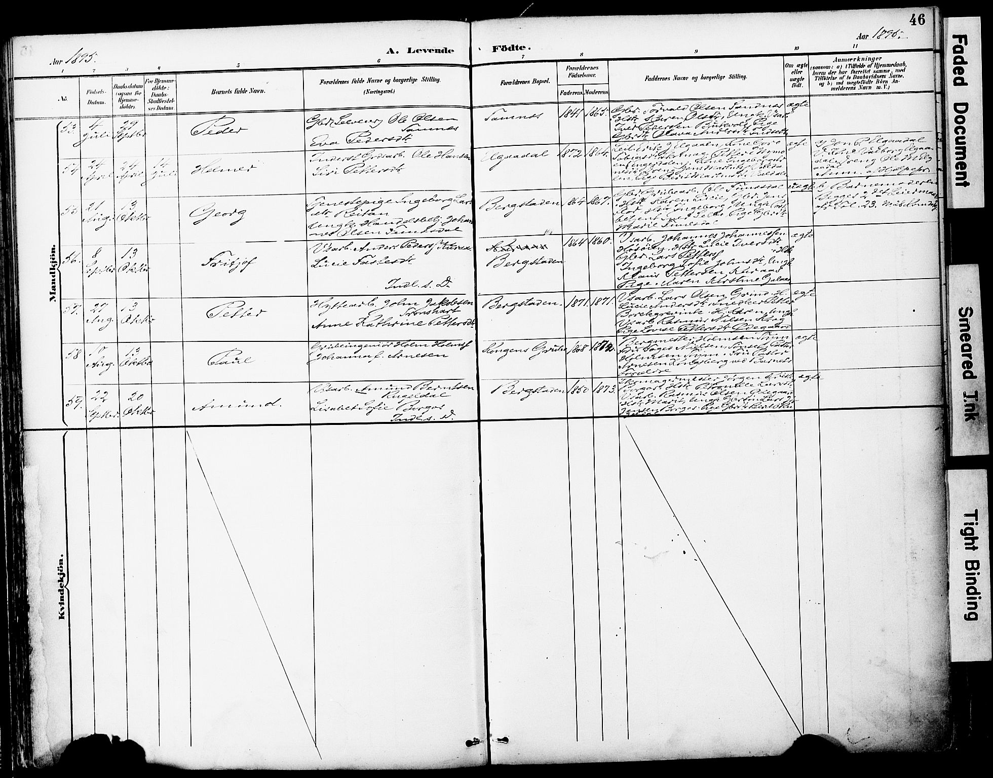 Ministerialprotokoller, klokkerbøker og fødselsregistre - Sør-Trøndelag, AV/SAT-A-1456/681/L0935: Parish register (official) no. 681A13, 1890-1898, p. 46