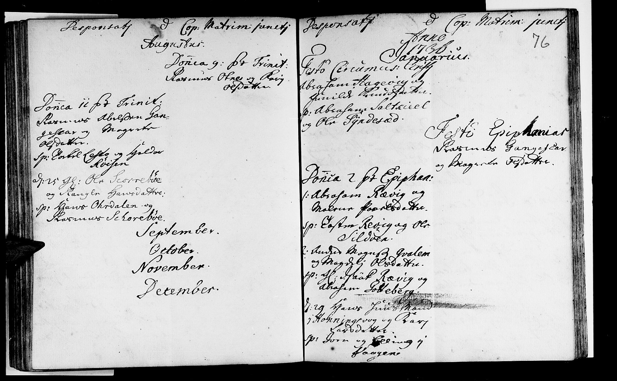 Selje sokneprestembete, AV/SAB-A-99938/H/Ha/Haa/Haaa: Parish register (official) no. A 3, 1731-1743, p. 76