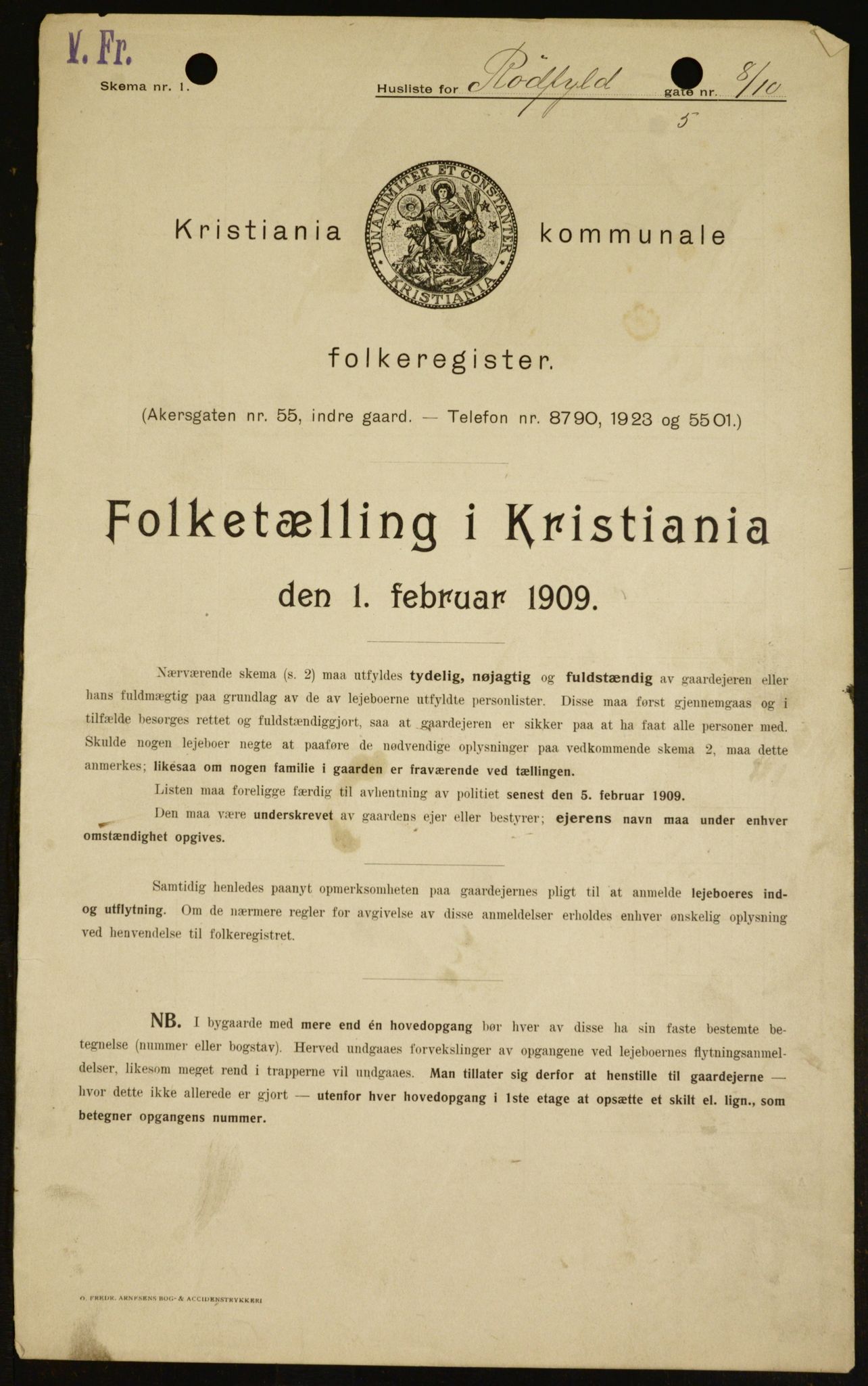 OBA, Municipal Census 1909 for Kristiania, 1909, p. 77977