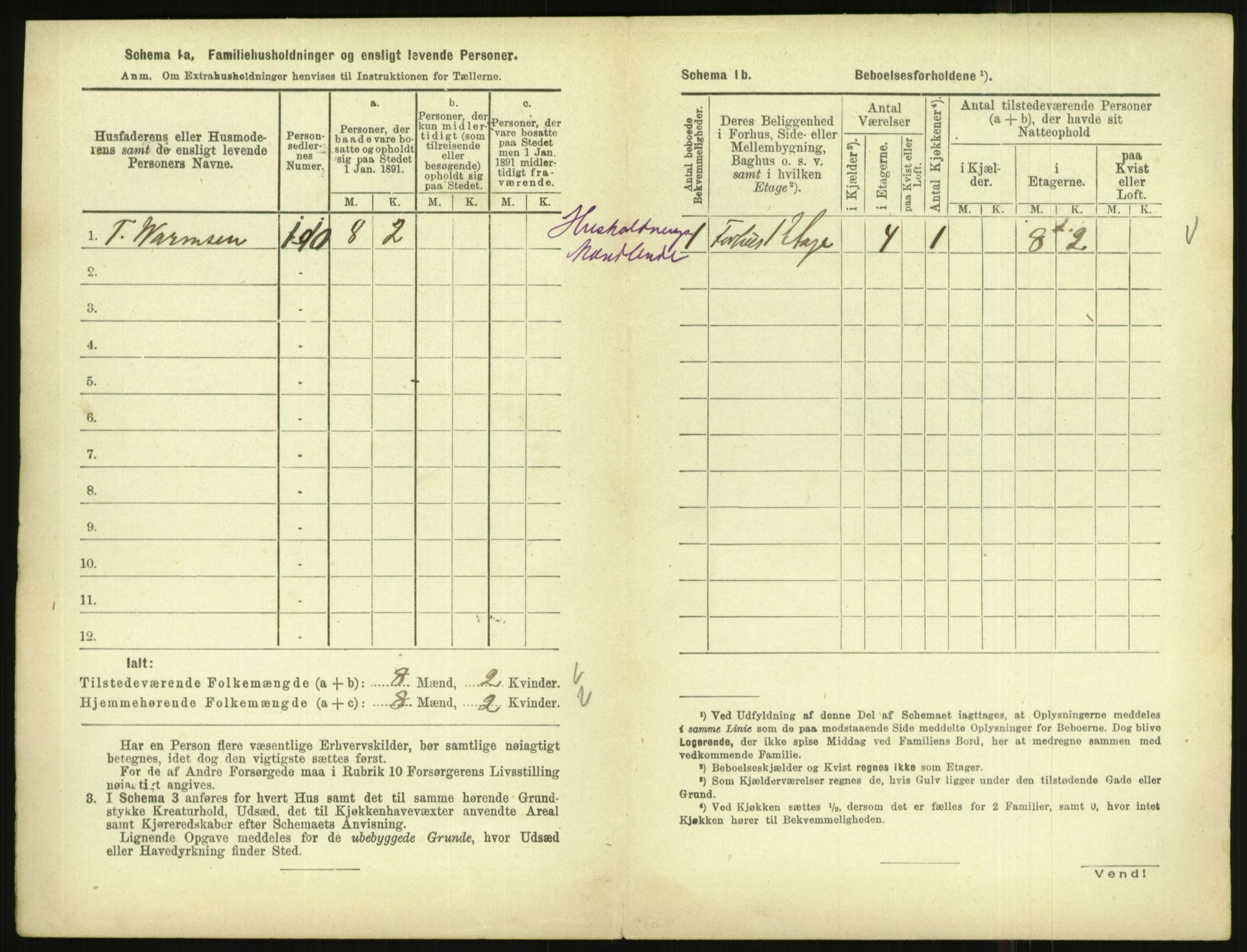 RA, 1891 census for 1003 Farsund, 1891, p. 501